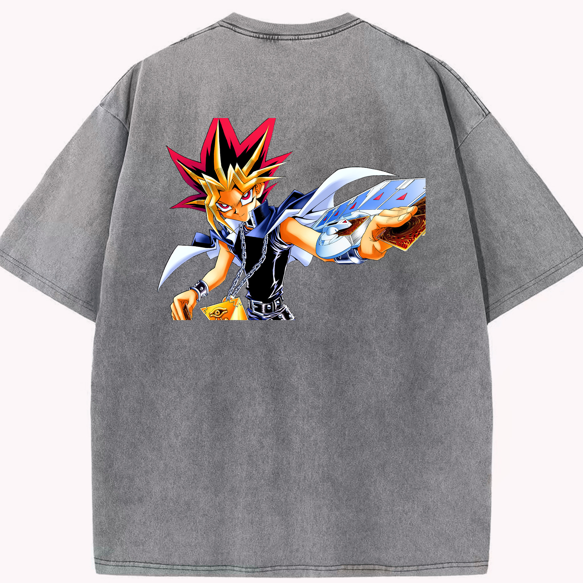 （画像用） 遊☆戯☆王 Yu-Gi-Oh! 綿100% ヴィンテージ風 半袖Tシャツ（背面プリント）