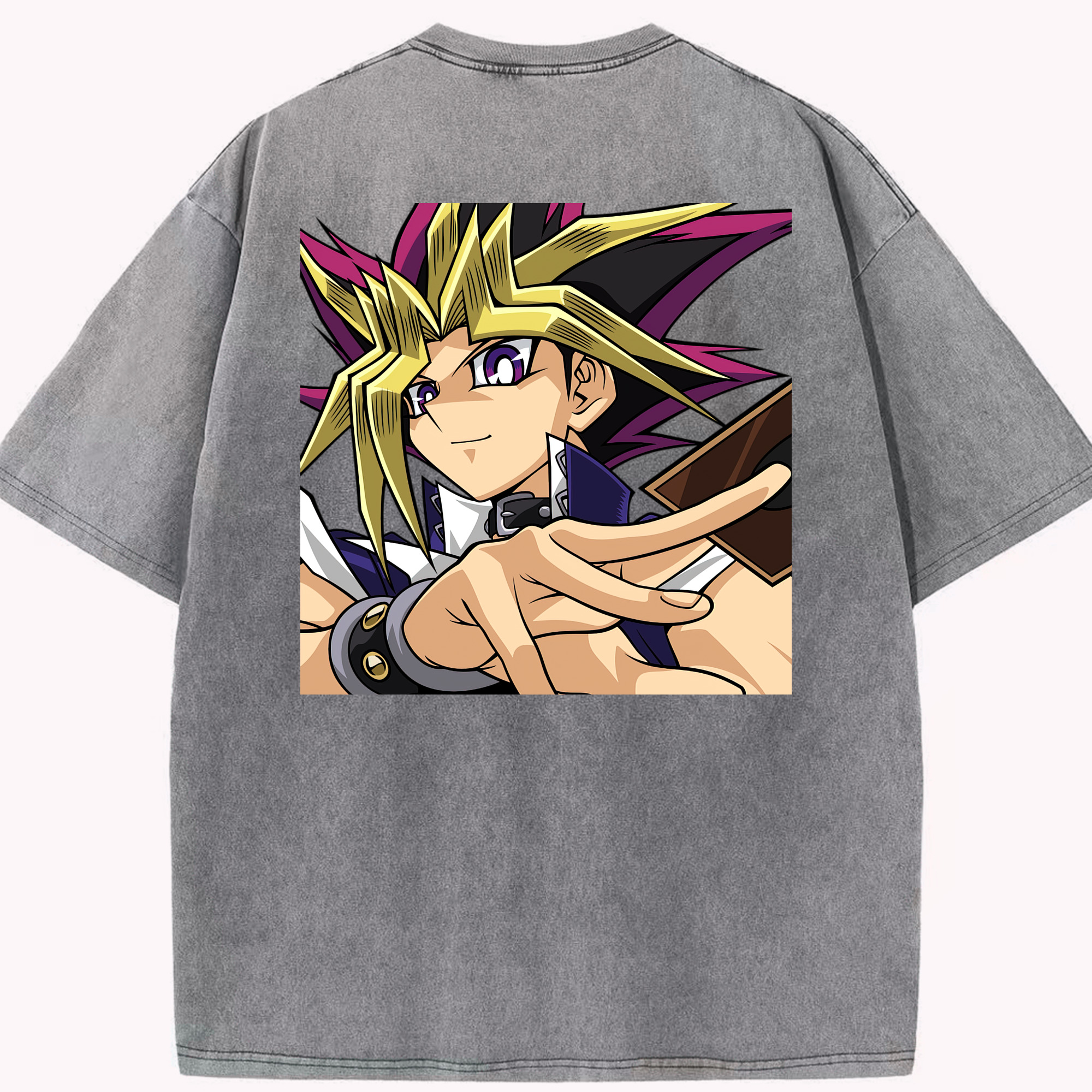 （画像用） 遊☆戯☆王 Yu-Gi-Oh! 綿100% ヴィンテージ風 半袖Tシャツ（背面プリント）