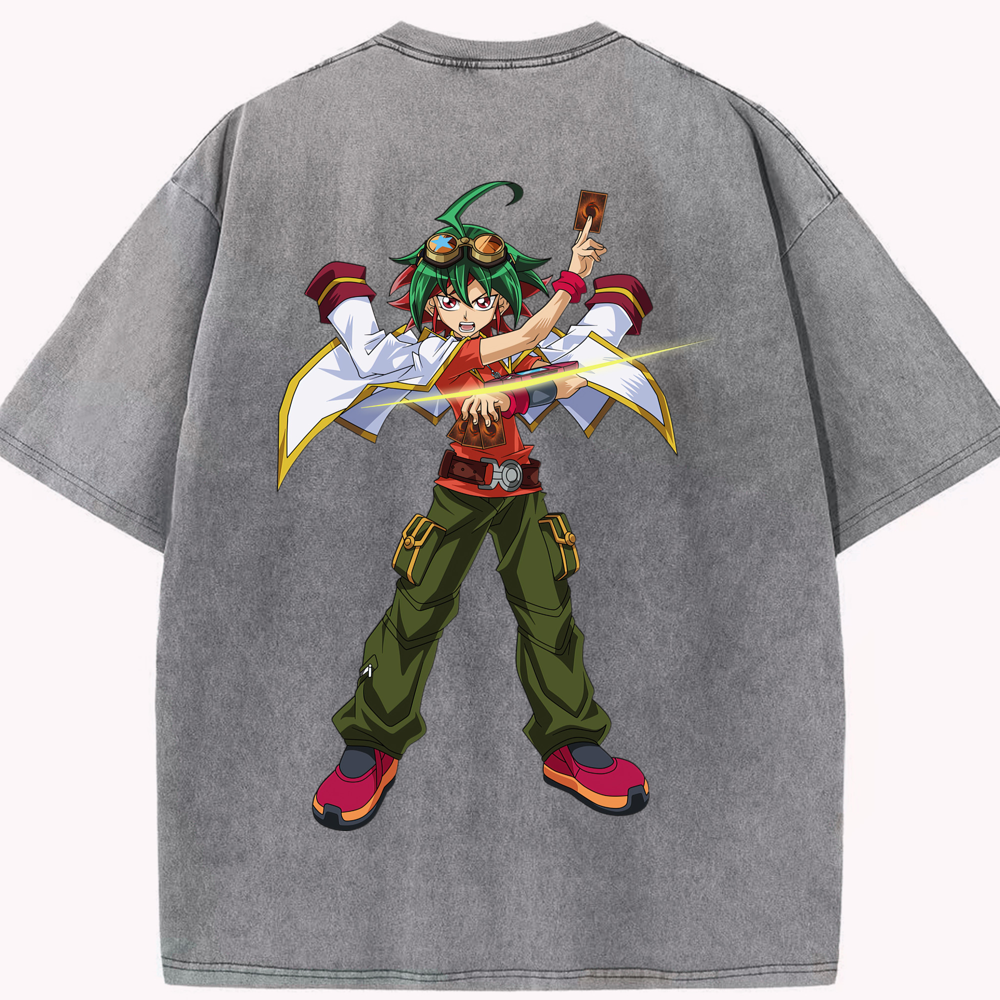 （画像用） 遊☆戯☆王 Yu-Gi-Oh! 綿100% ヴィンテージ風 半袖Tシャツ（背面プリント）