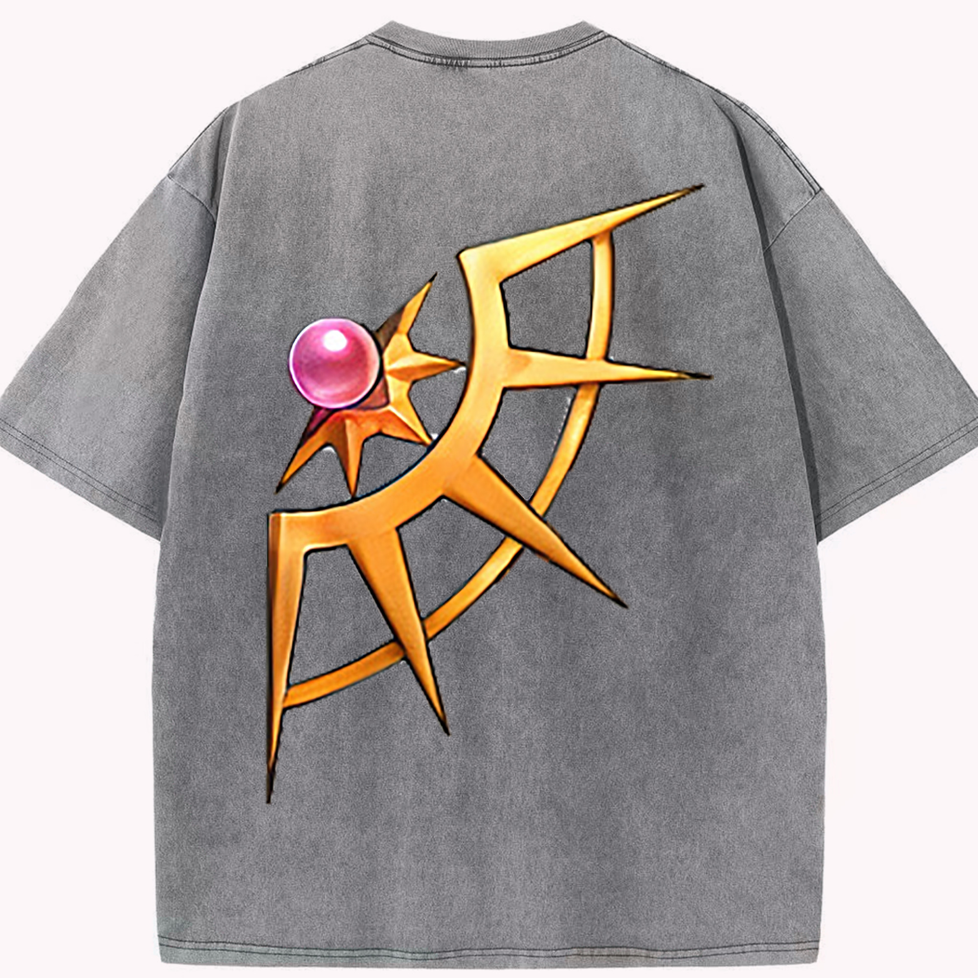 （画像用） 遊☆戯☆王 Yu-Gi-Oh! 綿100% ヴィンテージ風 半袖Tシャツ（背面プリント）