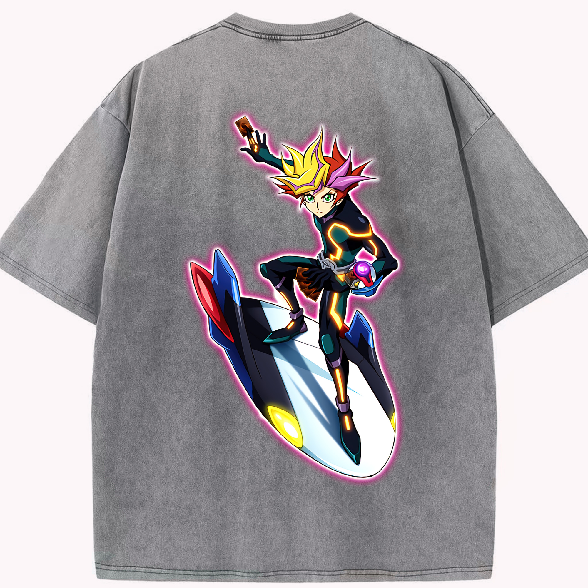 （画像用） 遊☆戯☆王 Yu-Gi-Oh! 綿100% ヴィンテージ風 半袖Tシャツ（背面プリント）