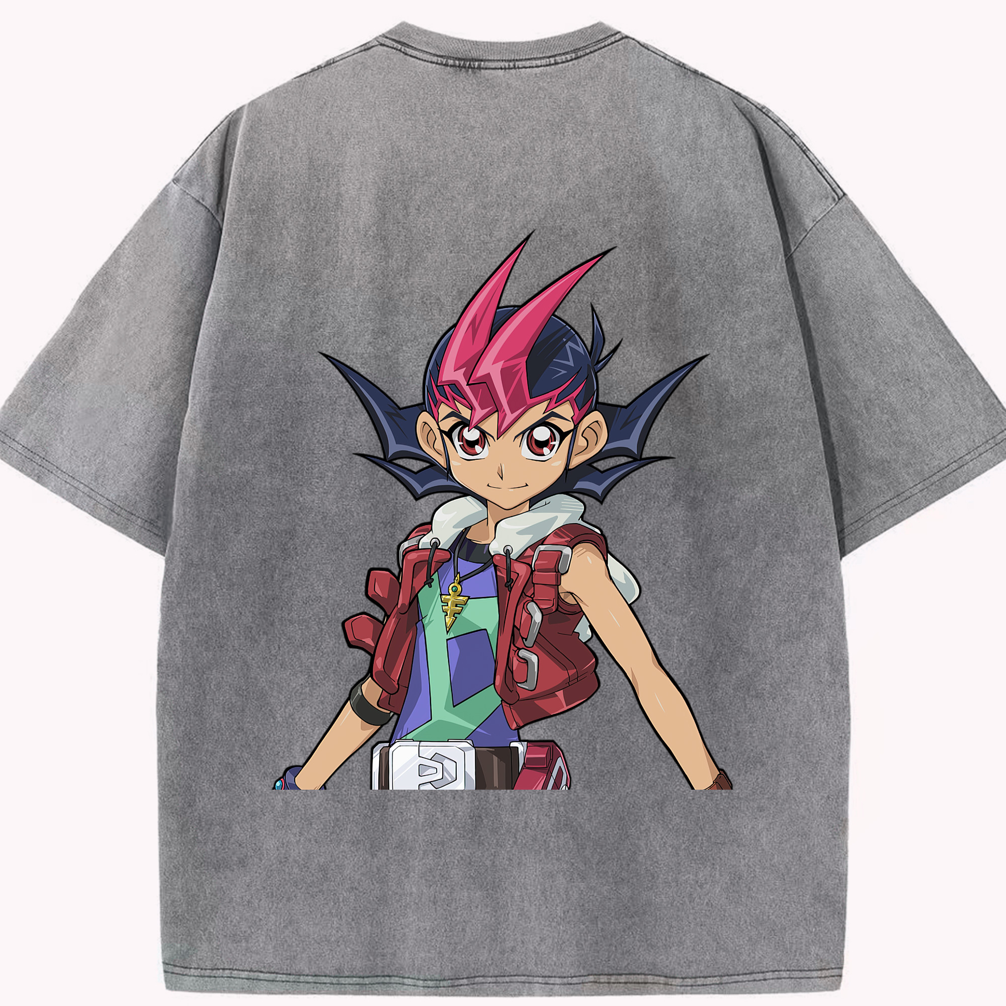 （画像用） 遊☆戯☆王 Yu-Gi-Oh! 綿100% ヴィンテージ風 半袖Tシャツ（背面プリント）