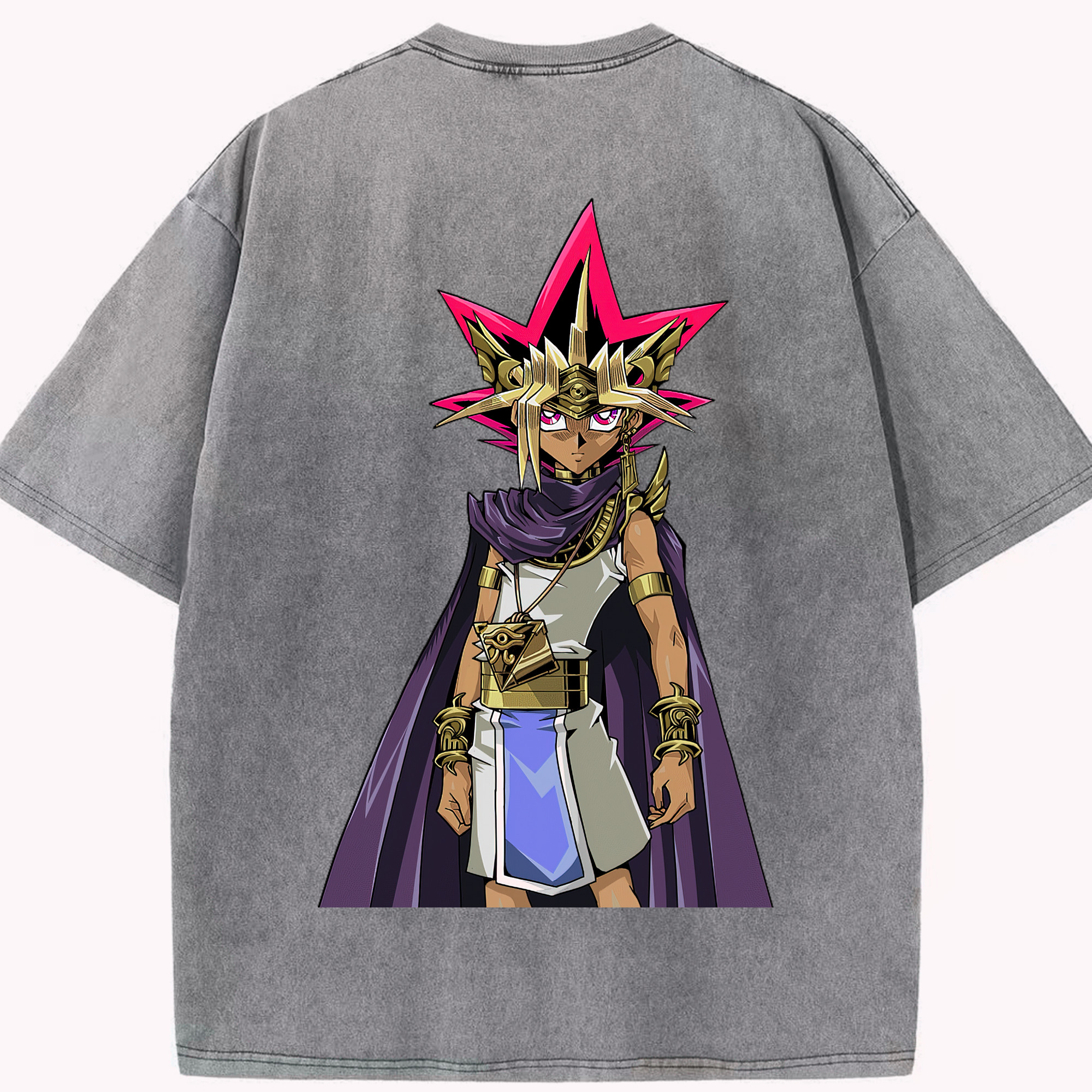 （画像用） 遊☆戯☆王 Yu-Gi-Oh! 綿100% ヴィンテージ風 半袖Tシャツ（背面プリント）