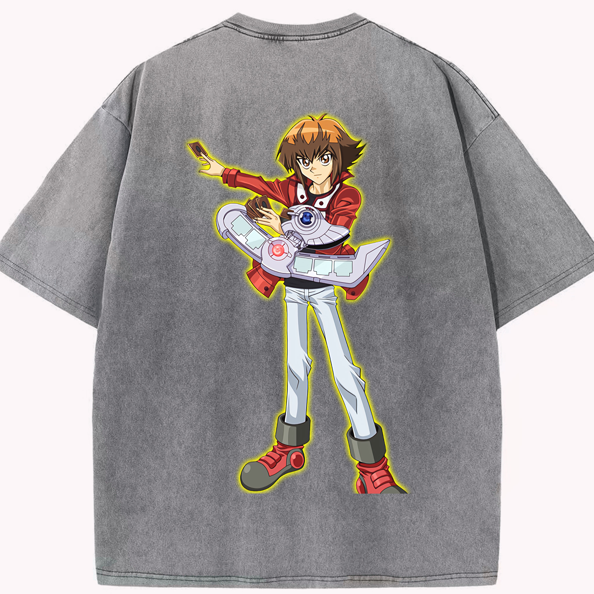 （画像用） 遊☆戯☆王 Yu-Gi-Oh! 綿100% ヴィンテージ風 半袖Tシャツ（背面プリント）