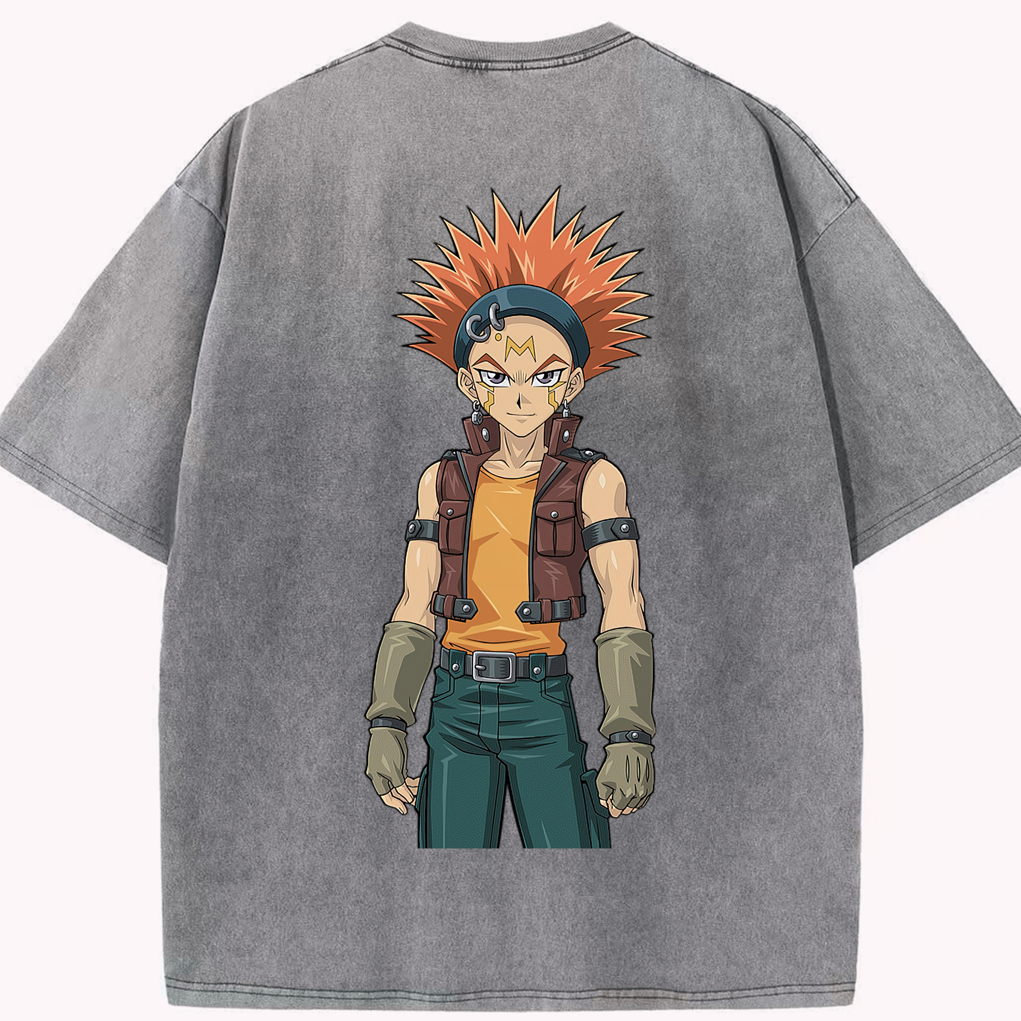 （画像用） 遊☆戯☆王 Yu-Gi-Oh! 綿100% ヴィンテージ風 半袖Tシャツ（背面プリント）