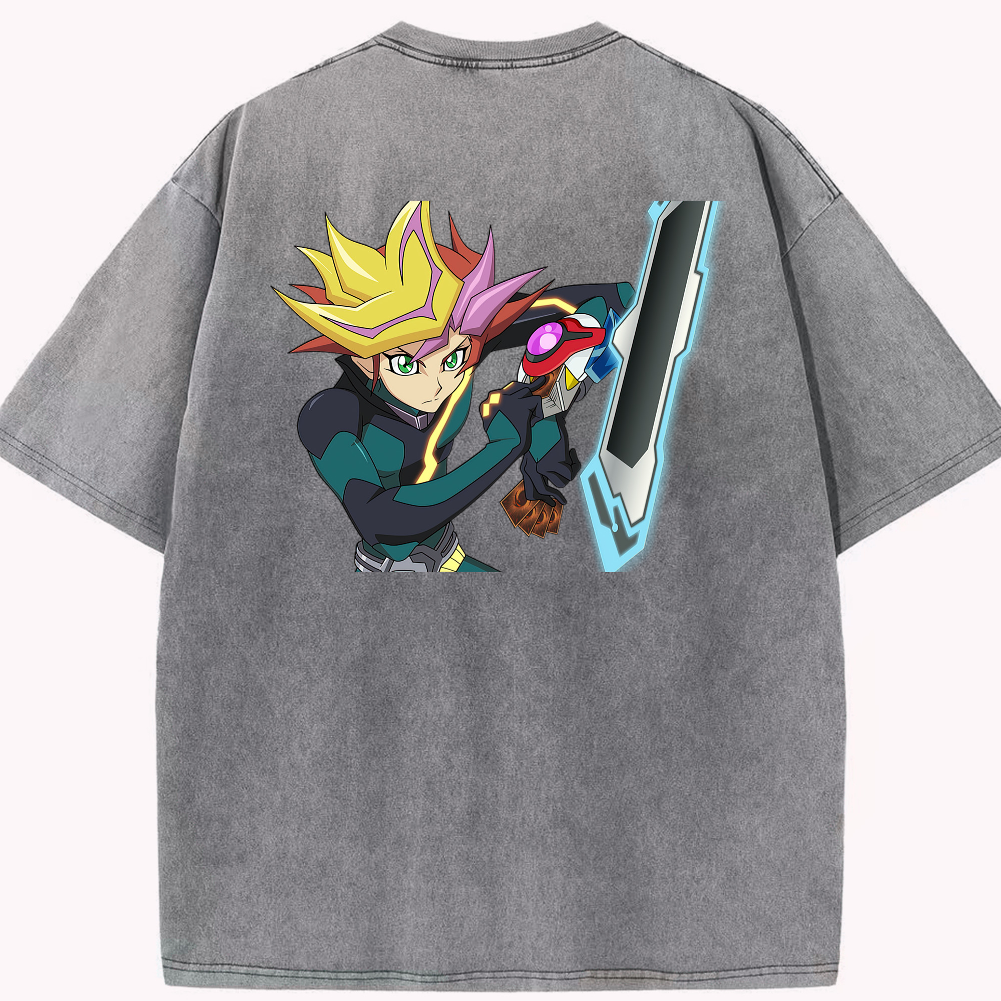 （画像用） 遊☆戯☆王 Yu-Gi-Oh! 綿100% ヴィンテージ風 半袖Tシャツ（背面プリント）