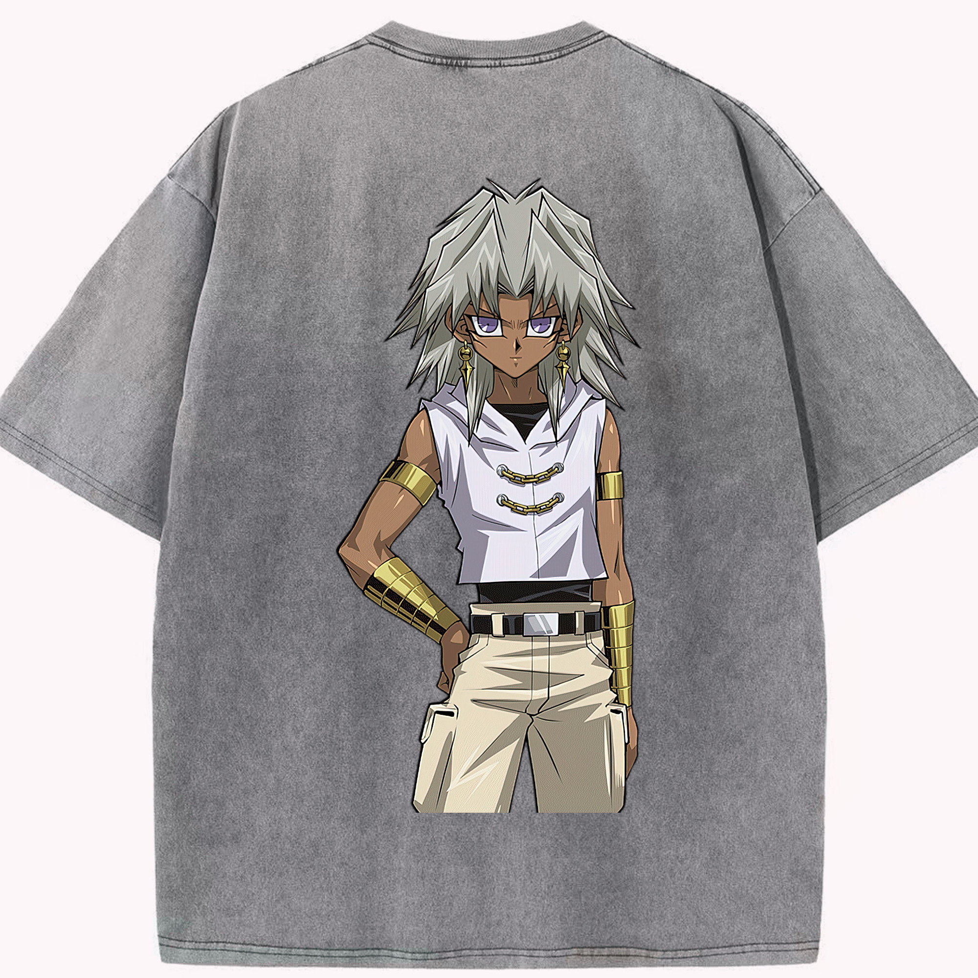 （画像用） 遊☆戯☆王 Yu-Gi-Oh! 綿100% ヴィンテージ風 半袖Tシャツ（背面プリント）