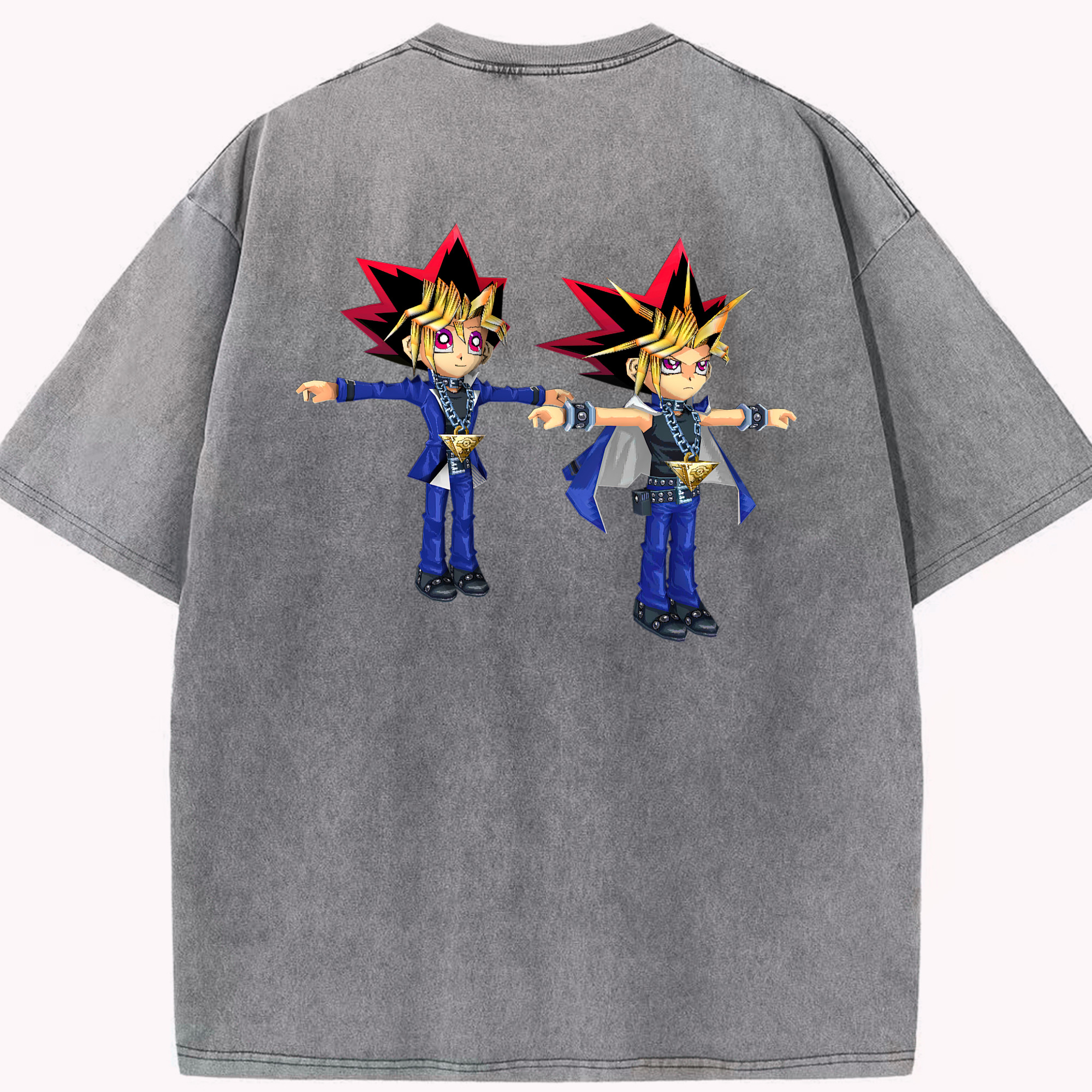 （画像用） 遊☆戯☆王 Yu-Gi-Oh! 綿100% ヴィンテージ風 半袖Tシャツ（背面プリント）