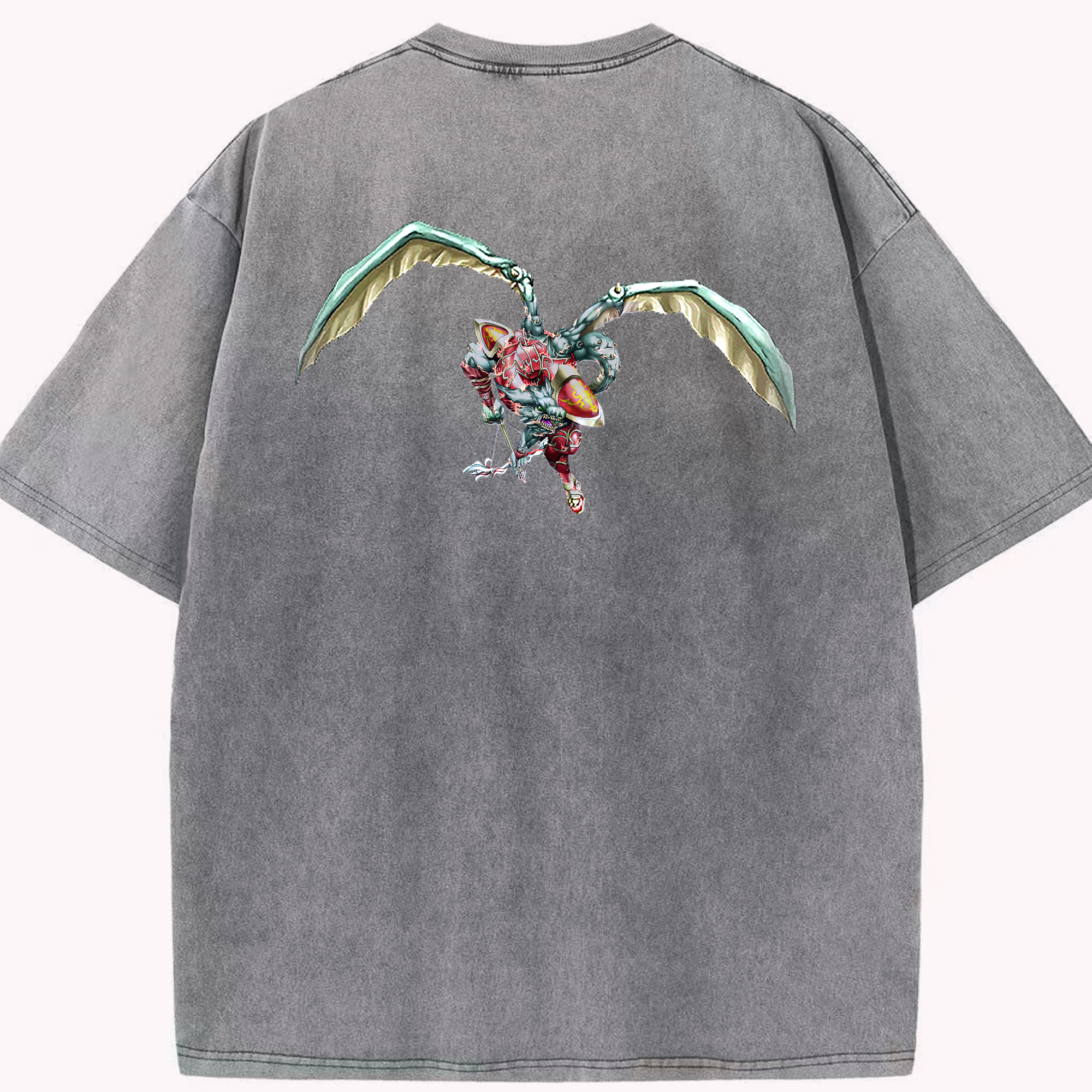 （画像用） 遊☆戯☆王 Yu-Gi-Oh! 綿100% ヴィンテージ風 半袖Tシャツ（背面プリント）