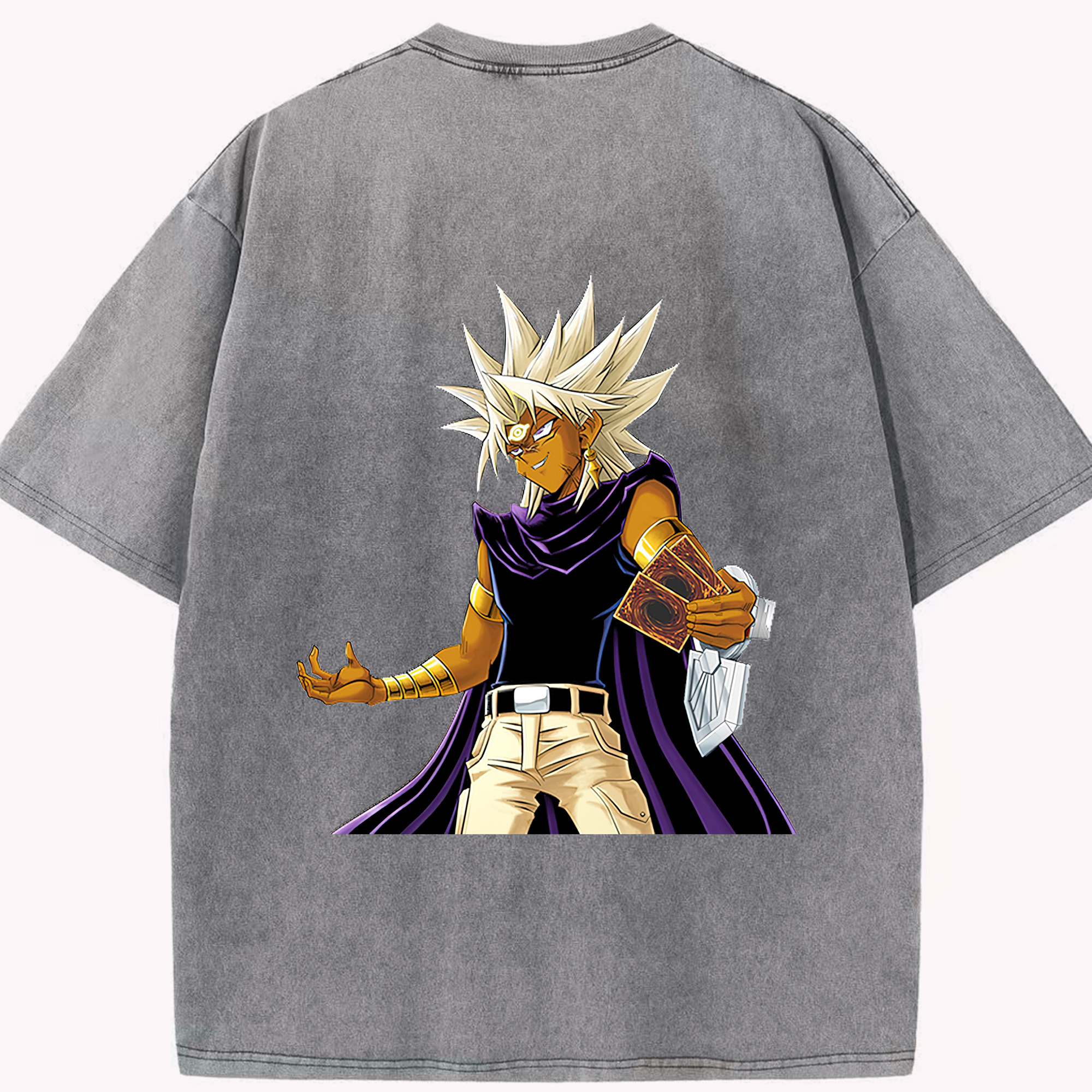 （画像用） 遊☆戯☆王 Yu-Gi-Oh! 綿100% ヴィンテージ風 半袖Tシャツ（背面プリント）