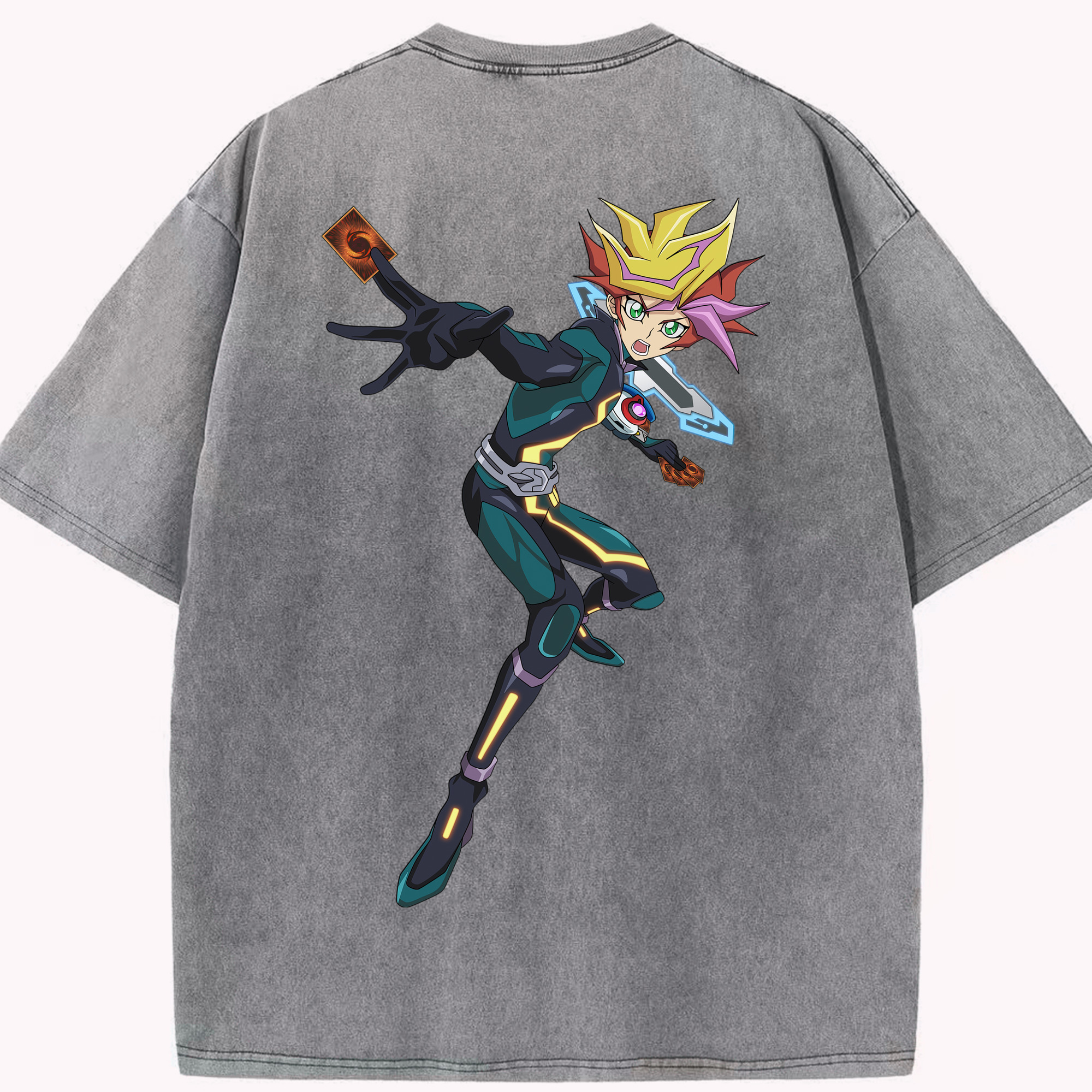 （画像用） 遊☆戯☆王 Yu-Gi-Oh! 綿100% ヴィンテージ風 半袖Tシャツ（背面プリント）