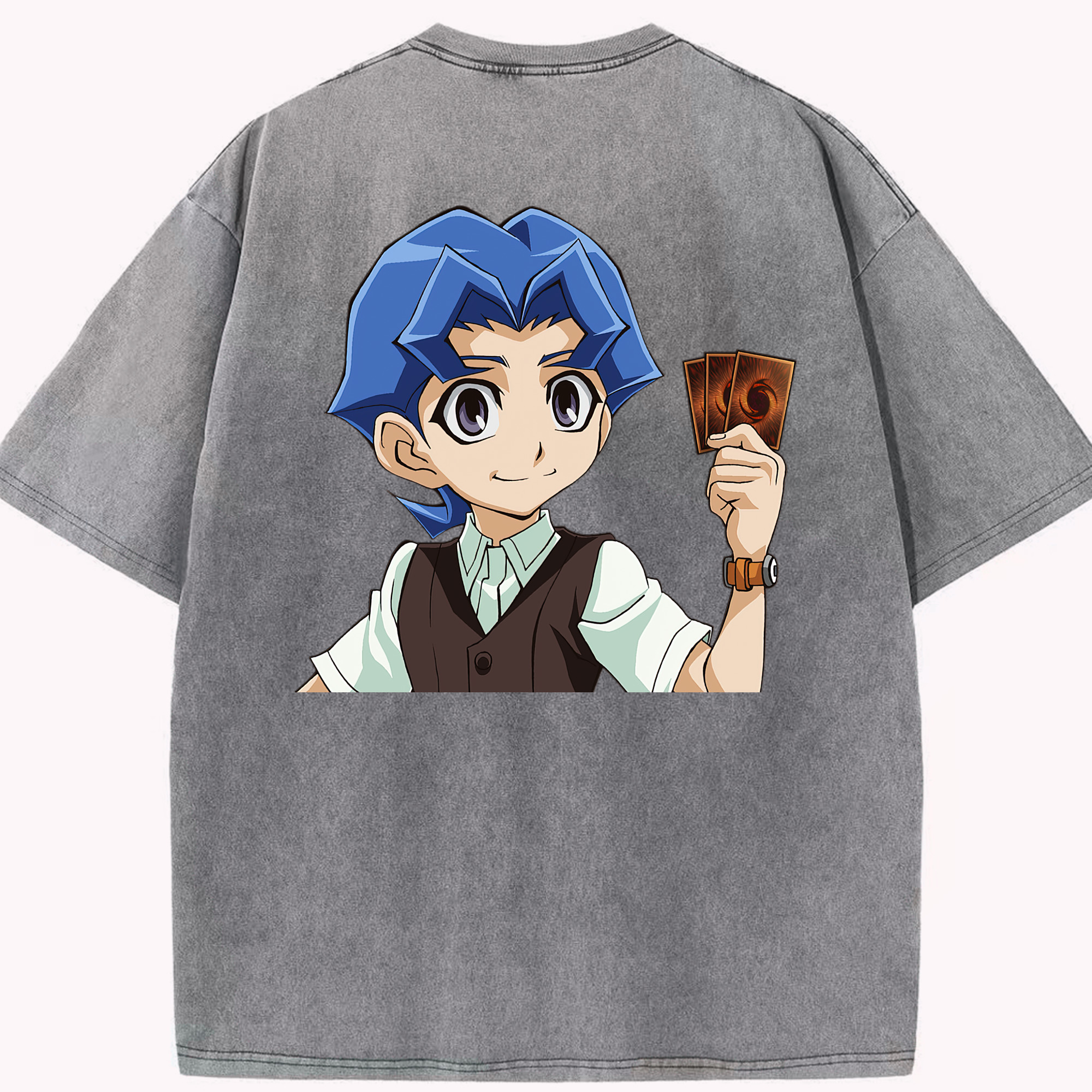 （画像用） 遊☆戯☆王 Yu-Gi-Oh! 綿100% ヴィンテージ風 半袖Tシャツ（背面プリント）