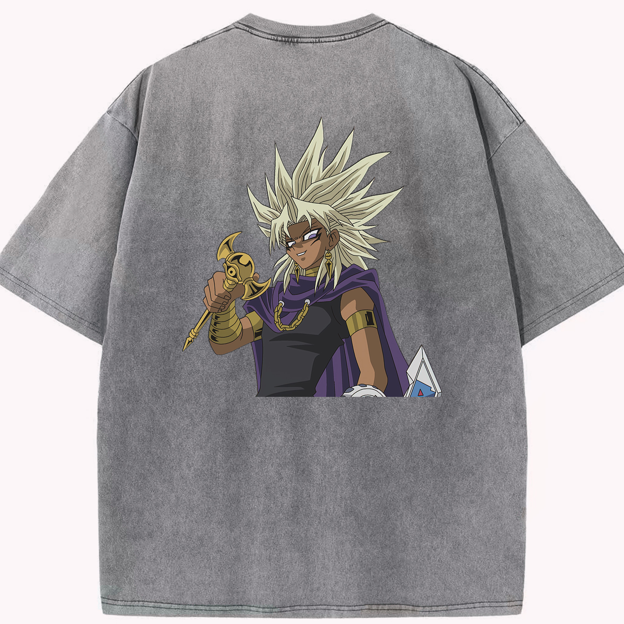 （画像用） 遊☆戯☆王 Yu-Gi-Oh! 綿100% ヴィンテージ風 半袖Tシャツ（背面プリント）