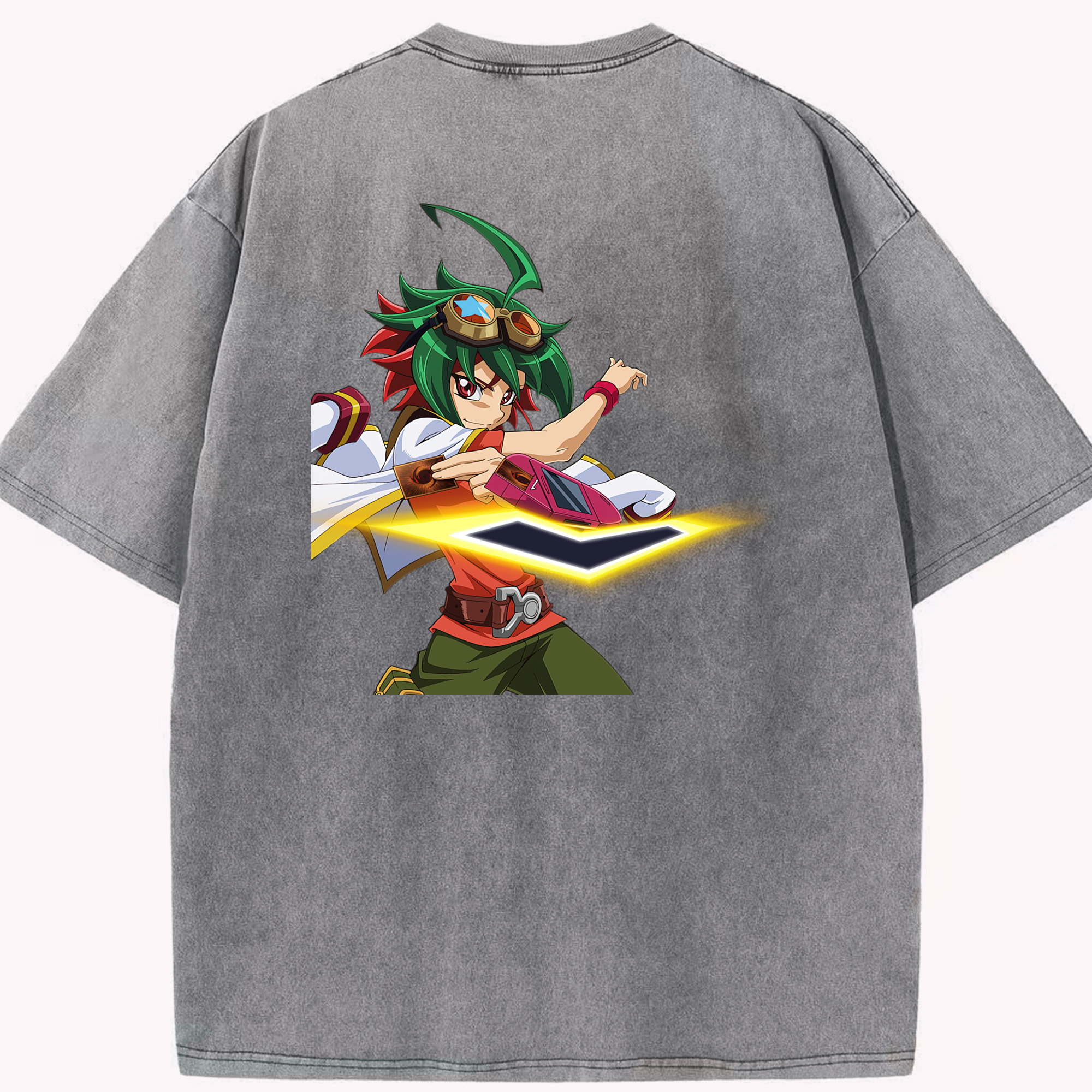 （画像用） 遊☆戯☆王 Yu-Gi-Oh! 綿100% ヴィンテージ風 半袖Tシャツ（背面プリント）