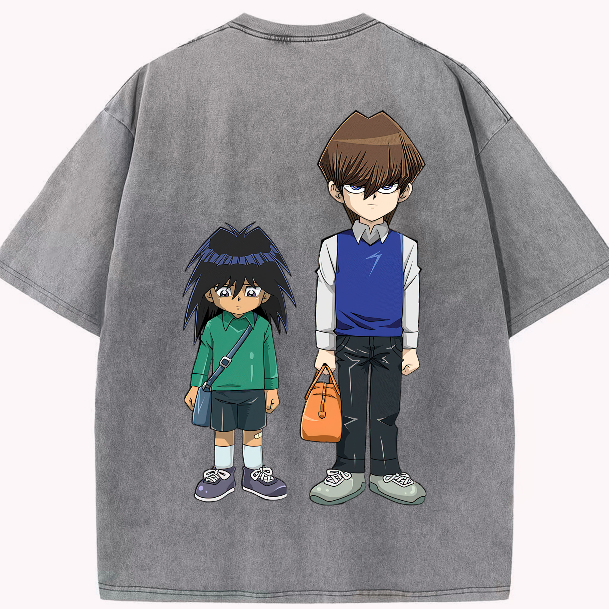 （画像用） 遊☆戯☆王 Yu-Gi-Oh! 綿100% ヴィンテージ風 半袖Tシャツ（背面プリント）