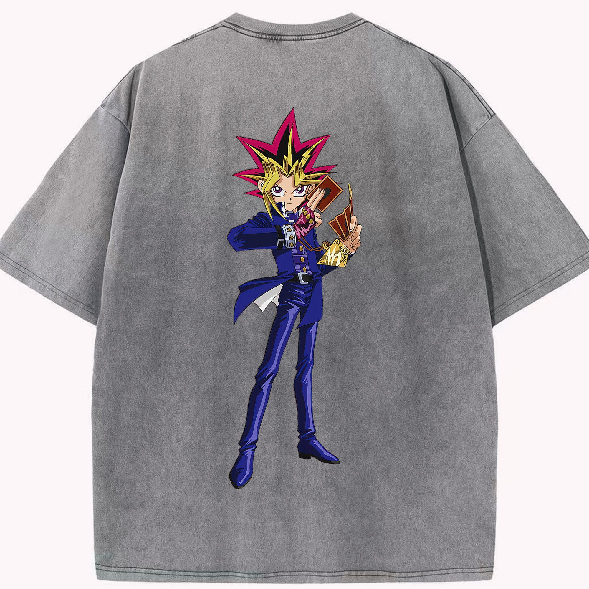 （画像用） 遊☆戯☆王 Yu-Gi-Oh! 綿100% ヴィンテージ風 半袖Tシャツ（背面プリント）