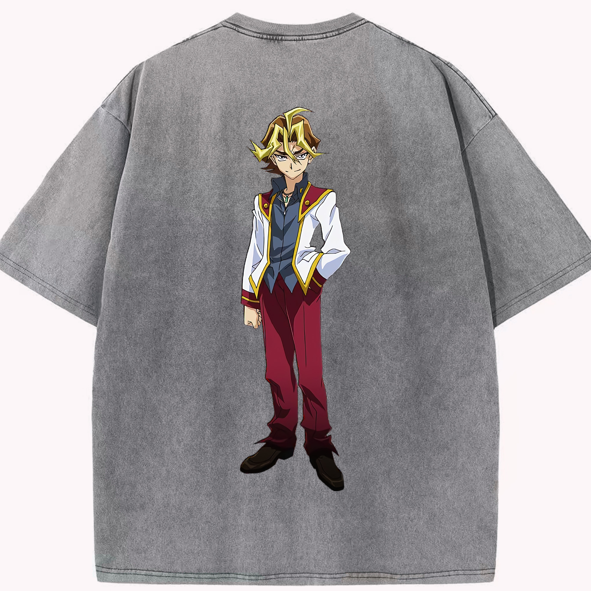 （画像用） 遊☆戯☆王 Yu-Gi-Oh! 綿100% ヴィンテージ風 半袖Tシャツ（背面プリント）