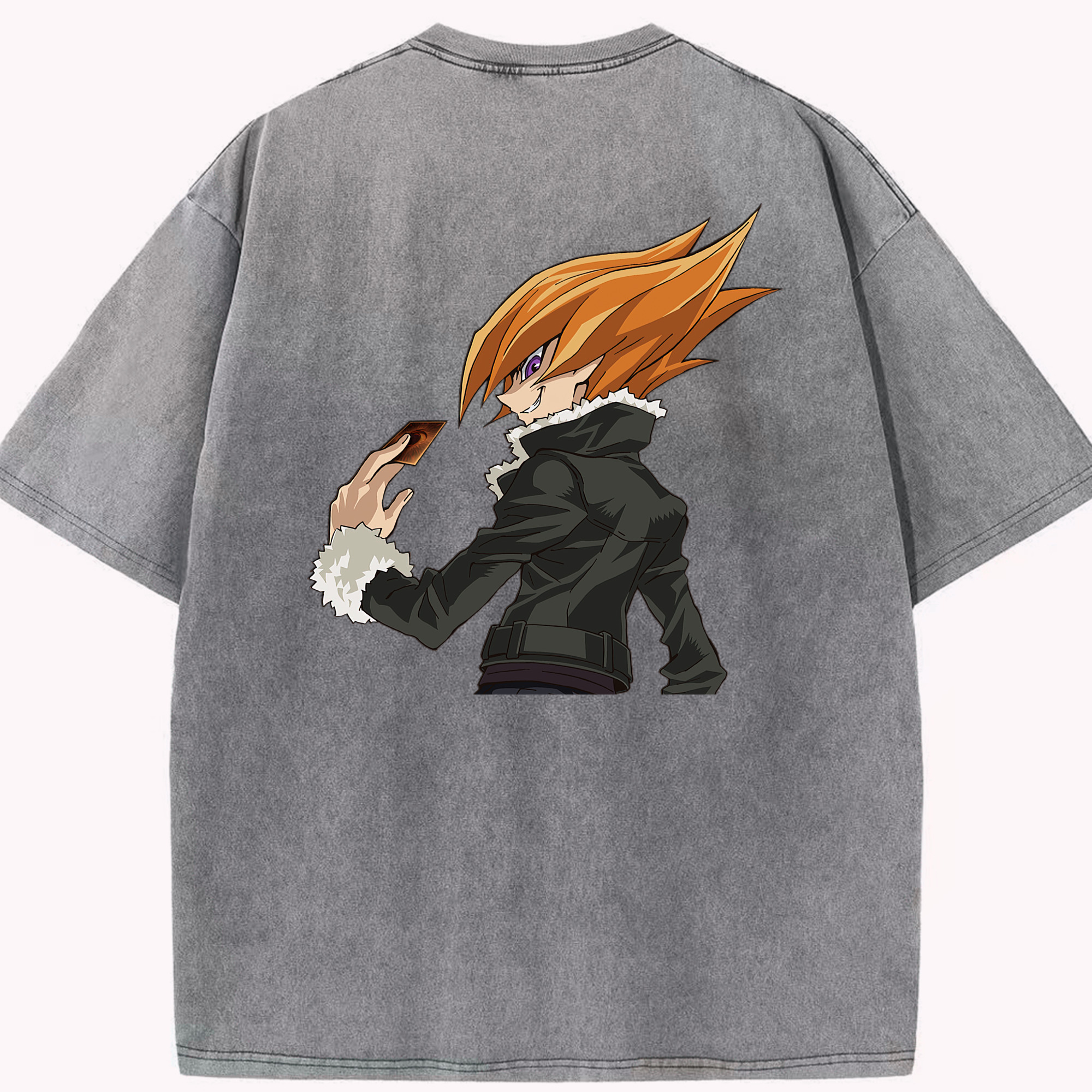 （画像用） 遊☆戯☆王 Yu-Gi-Oh! 綿100% ヴィンテージ風 半袖Tシャツ（背面プリント）