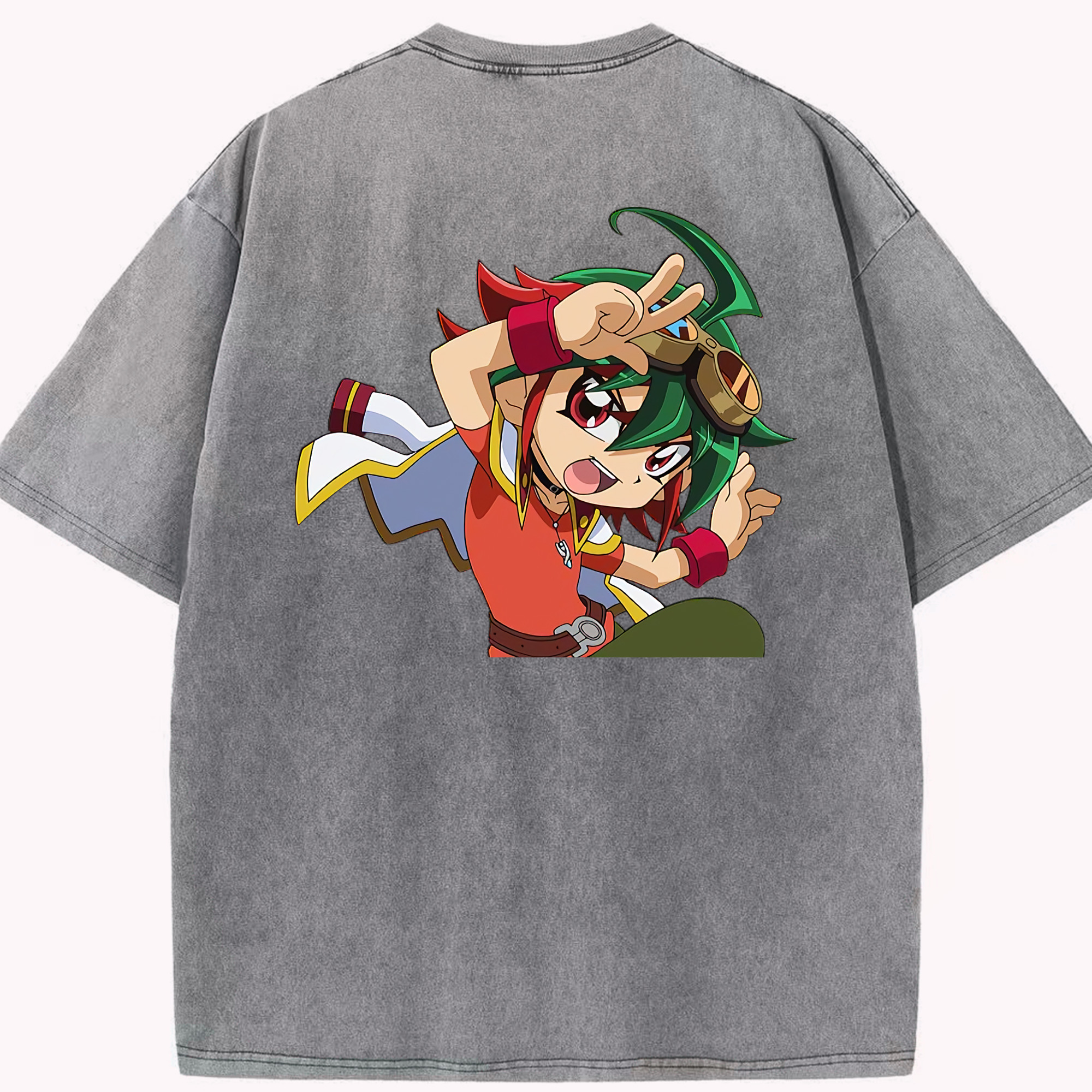 （画像用） 遊☆戯☆王 Yu-Gi-Oh! 綿100% ヴィンテージ風 半袖Tシャツ（背面プリント）
