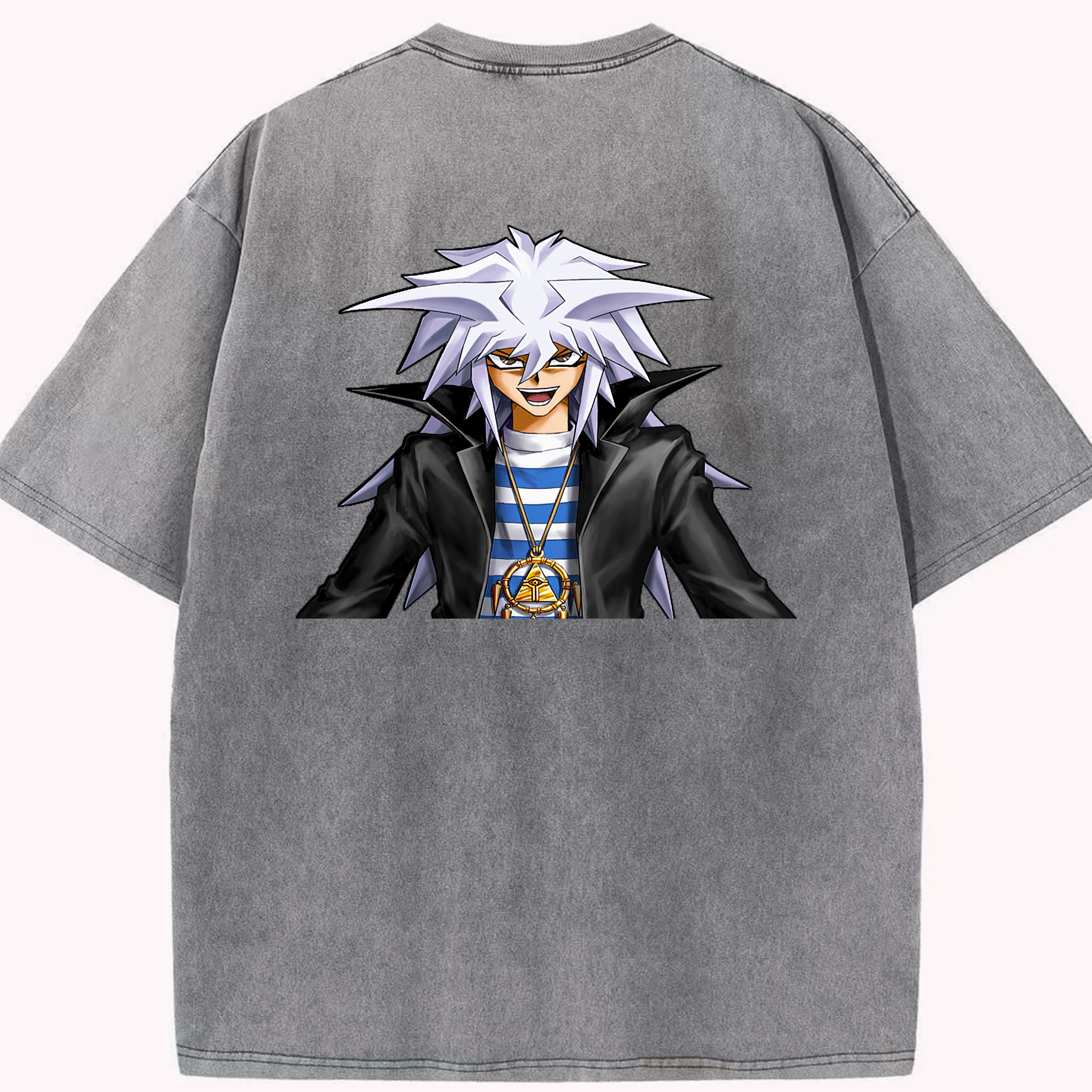 （画像用） 遊☆戯☆王 Yu-Gi-Oh! 綿100% ヴィンテージ風 半袖Tシャツ（背面プリント）