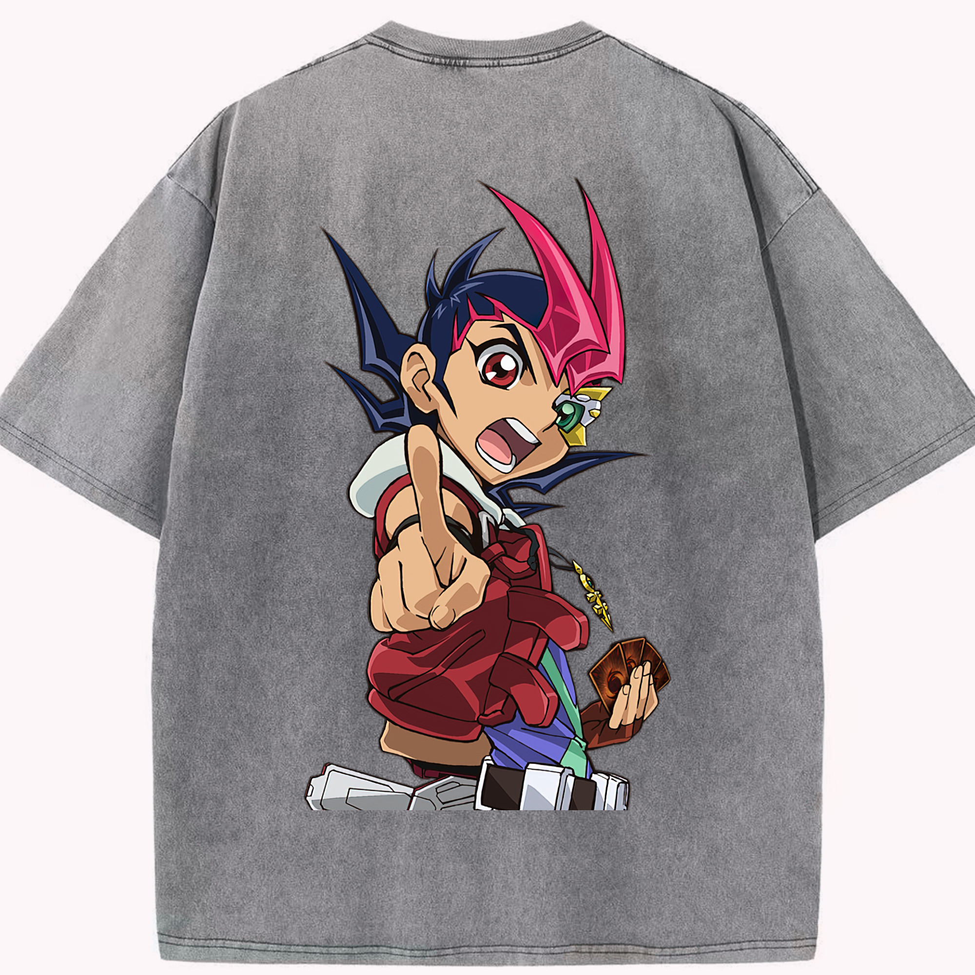 （画像用） 遊☆戯☆王 Yu-Gi-Oh! 綿100% ヴィンテージ風 半袖Tシャツ（背面プリント）