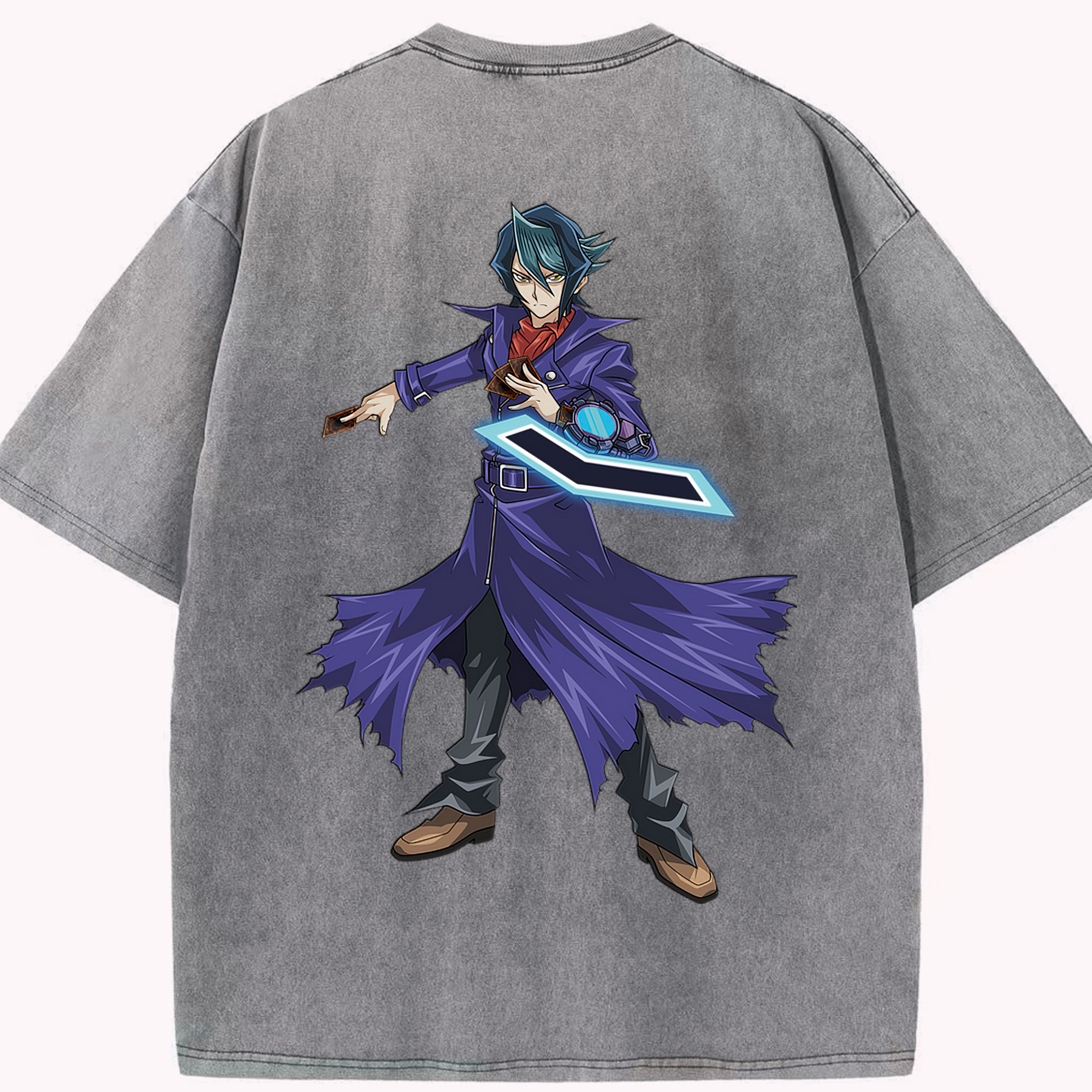 （画像用） 遊☆戯☆王 Yu-Gi-Oh! 綿100% ヴィンテージ風 半袖Tシャツ（背面プリント）