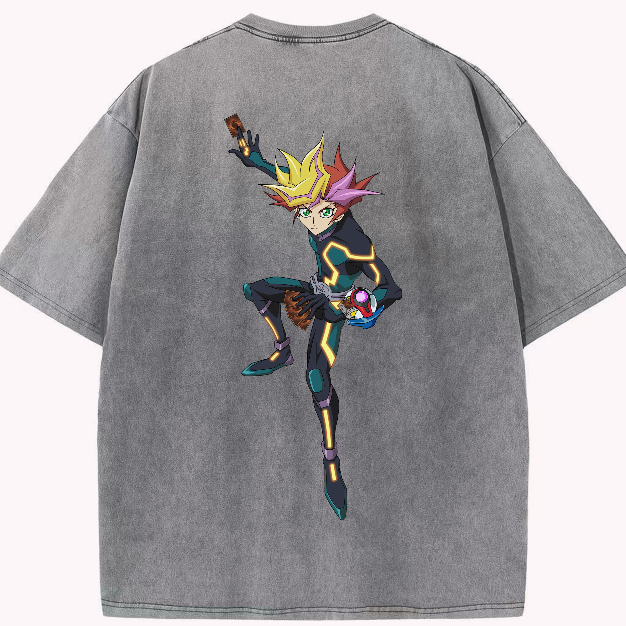 （画像用） 遊☆戯☆王 Yu-Gi-Oh! 綿100% ヴィンテージ風 半袖Tシャツ（背面プリント）