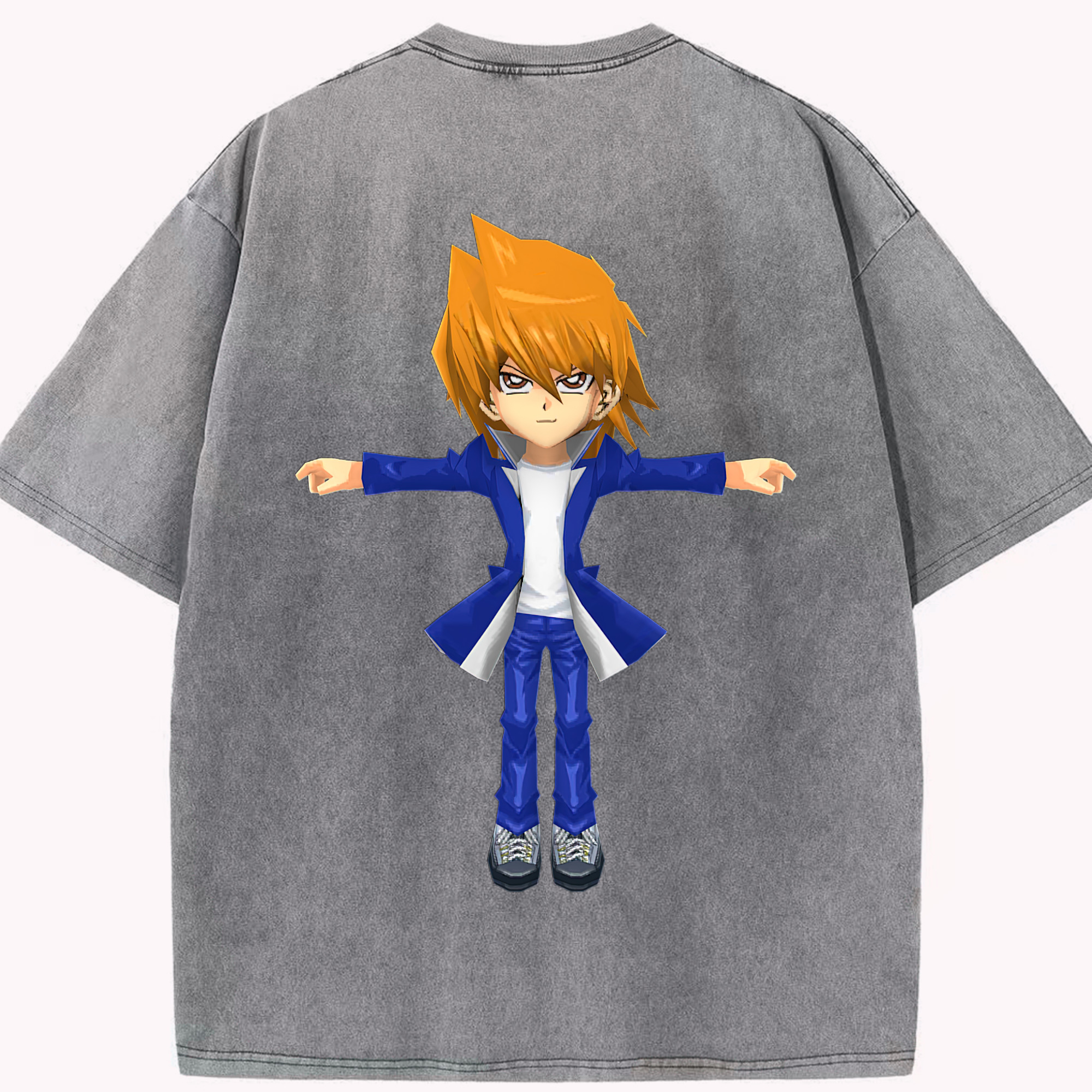 （画像用） 遊☆戯☆王 Yu-Gi-Oh! 綿100% ヴィンテージ風 半袖Tシャツ（背面プリント）