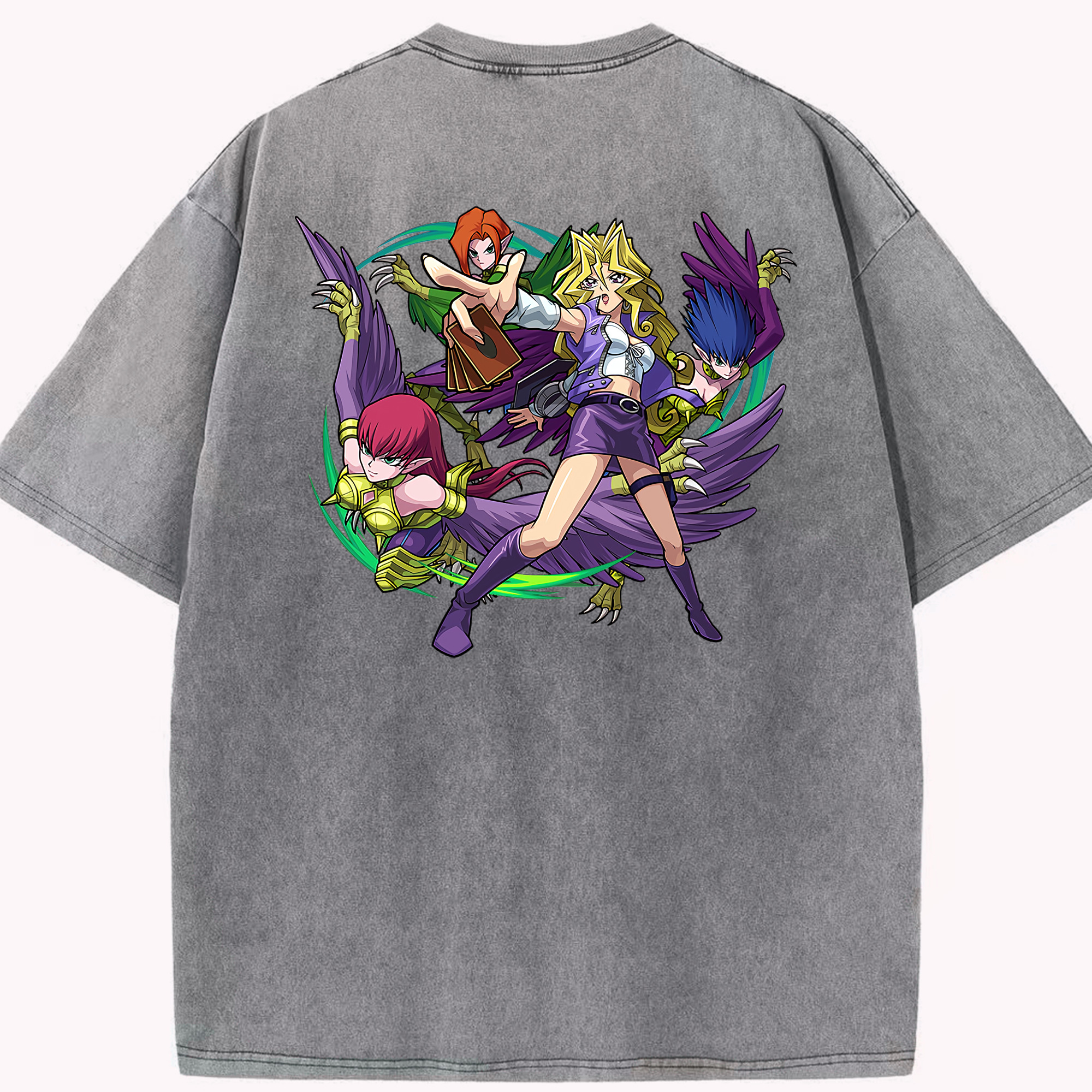 （画像用） 遊☆戯☆王 Yu-Gi-Oh! 綿100% ヴィンテージ風 半袖Tシャツ（背面プリント）