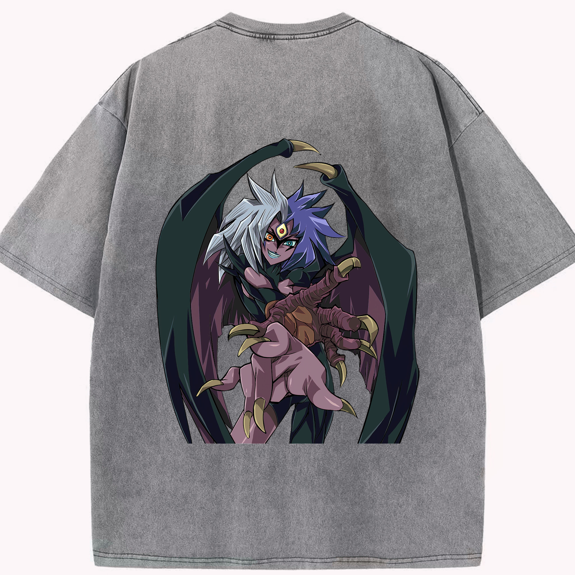 （画像用） 遊☆戯☆王 Yu-Gi-Oh! 綿100% ヴィンテージ風 半袖Tシャツ（背面プリント）