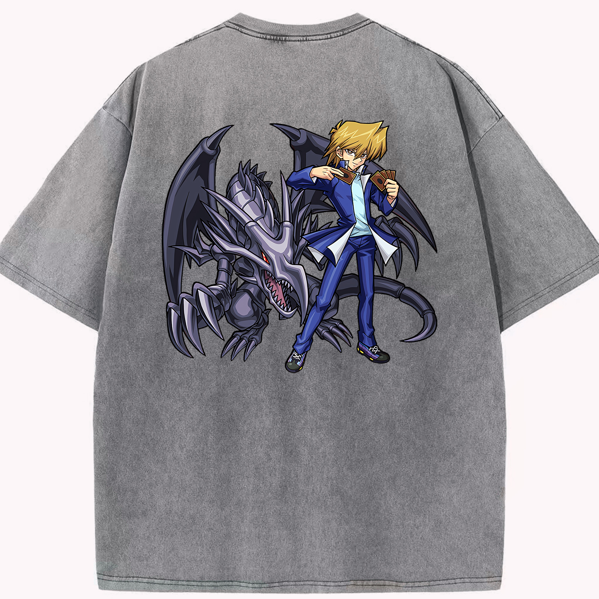 （画像用） 遊☆戯☆王 Yu-Gi-Oh! 綿100% ヴィンテージ風 半袖Tシャツ（背面プリント）