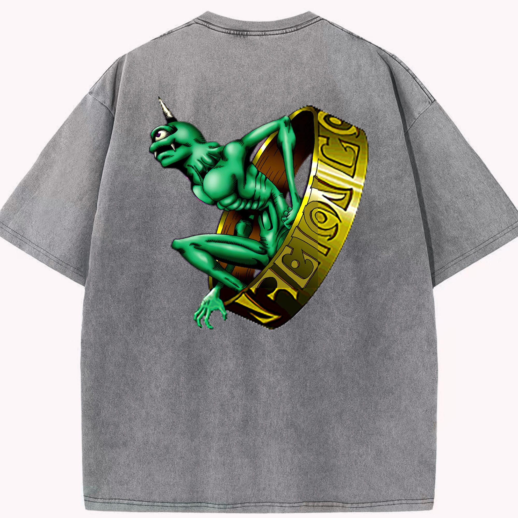 （画像用） 遊☆戯☆王 Yu-Gi-Oh! 綿100% ヴィンテージ風 半袖Tシャツ（背面プリント）