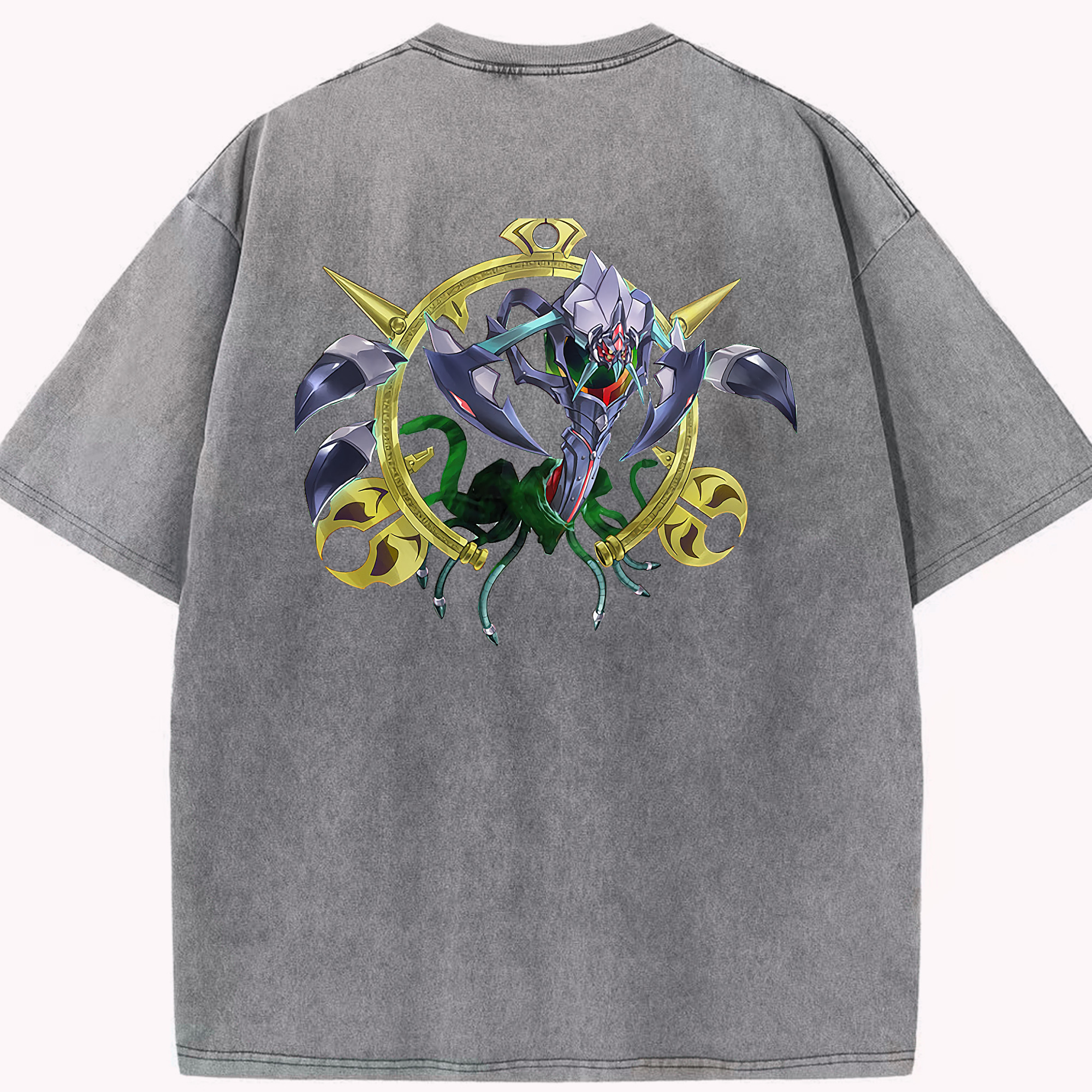 （画像用） 遊☆戯☆王 Yu-Gi-Oh! 綿100% ヴィンテージ風 半袖Tシャツ（背面プリント）