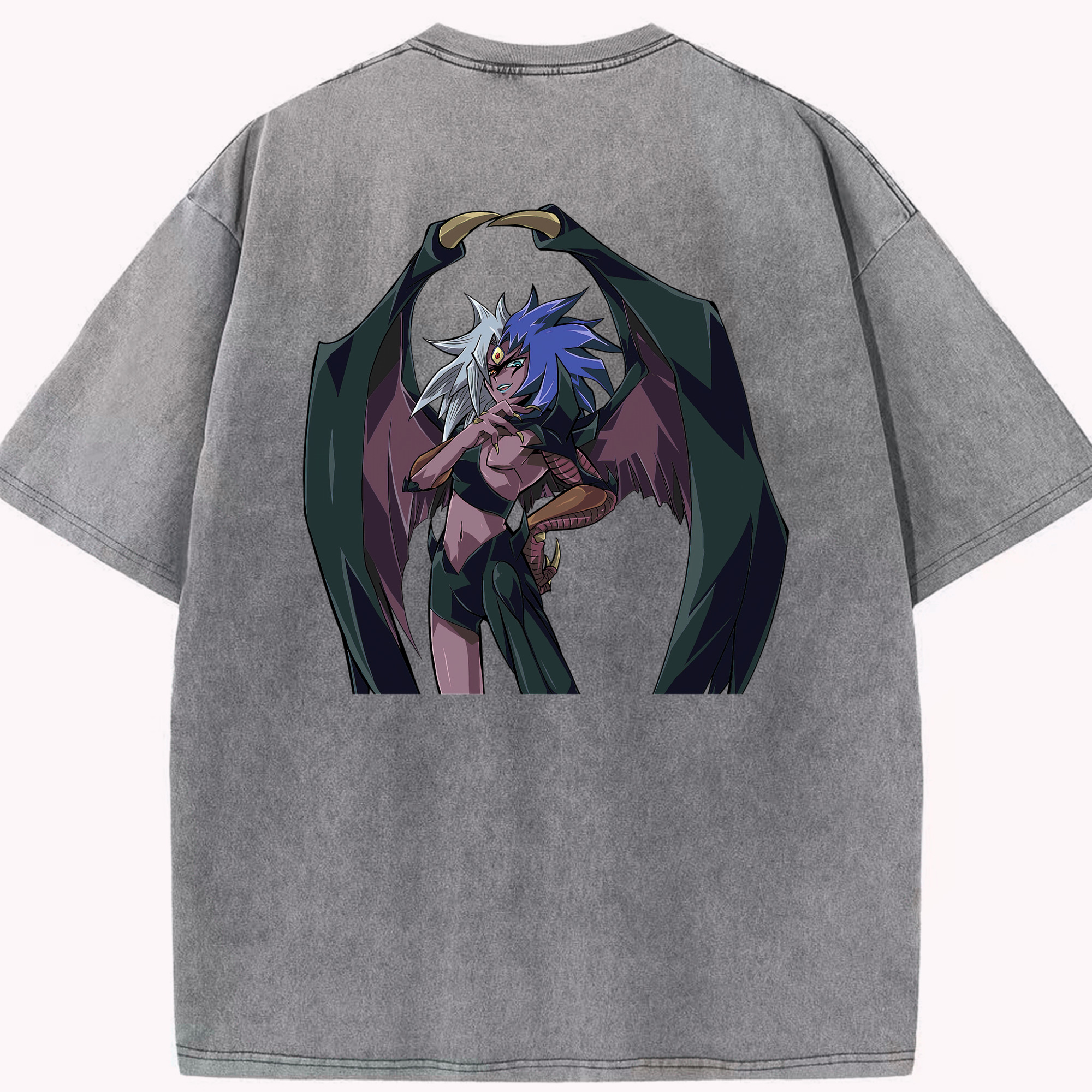 （画像用） 遊☆戯☆王 Yu-Gi-Oh! 綿100% ヴィンテージ風 半袖Tシャツ（背面プリント）