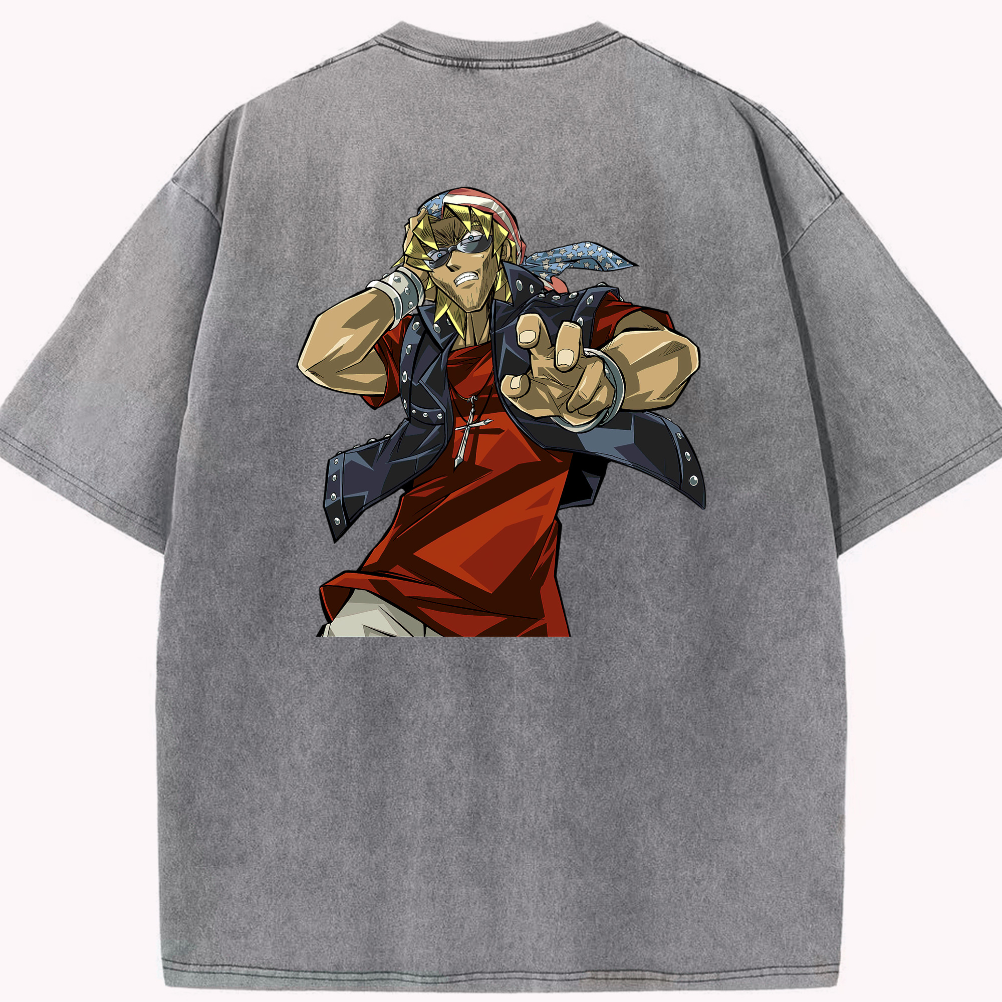 （画像用） 遊☆戯☆王 Yu-Gi-Oh! 綿100% ヴィンテージ風 半袖Tシャツ（背面プリント）