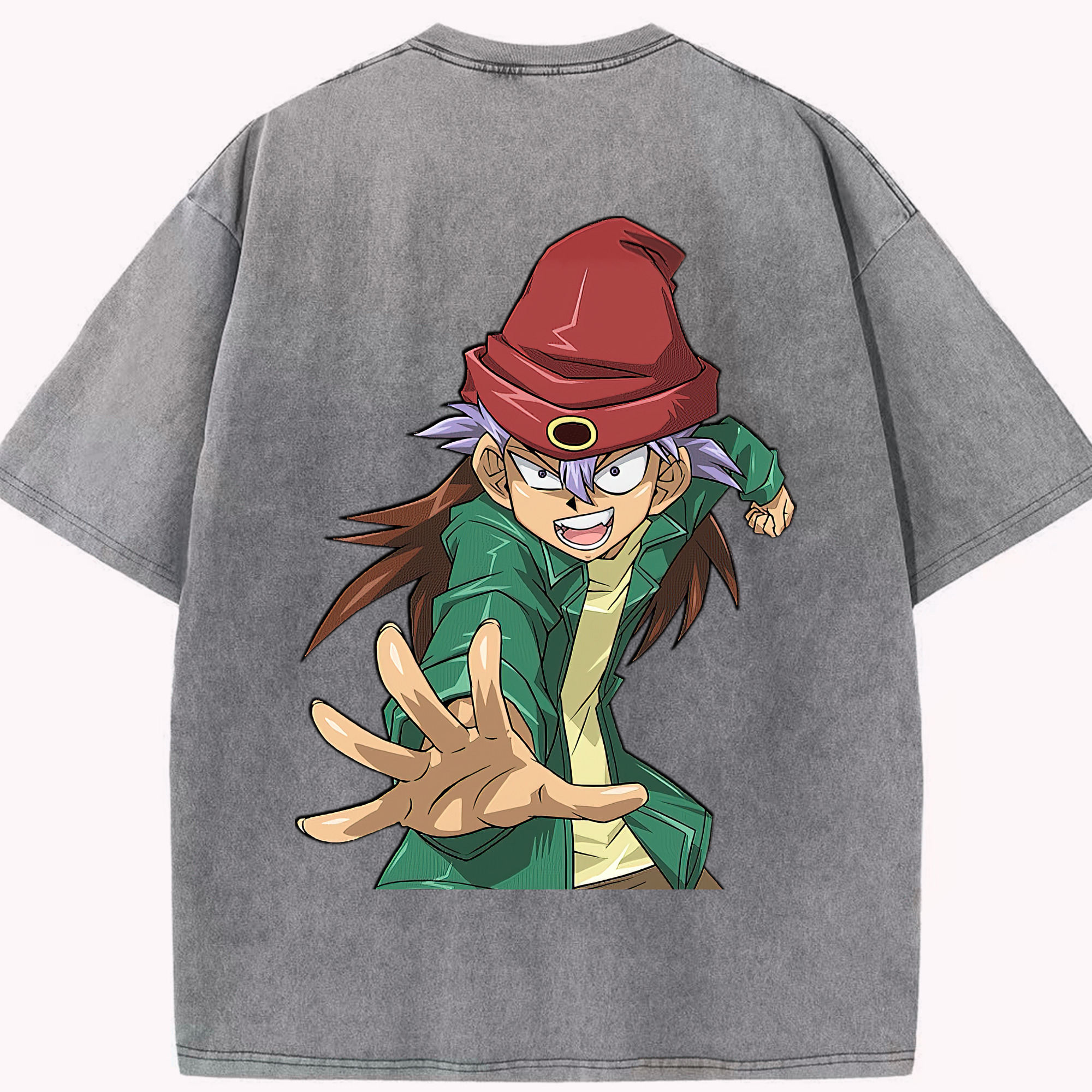 （画像用） 遊☆戯☆王 Yu-Gi-Oh! 綿100% ヴィンテージ風 半袖Tシャツ（背面プリント）