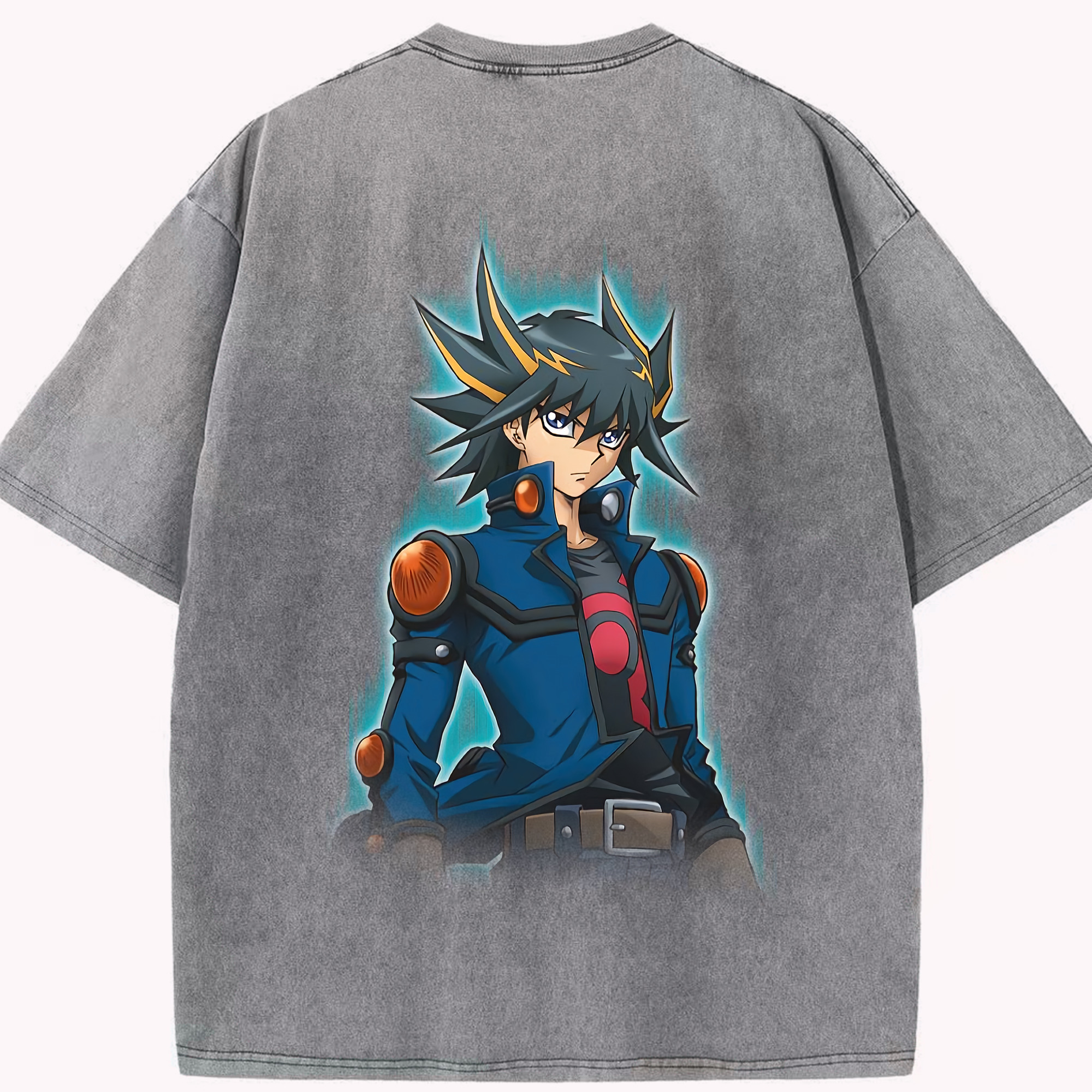 （画像用） 遊☆戯☆王 Yu-Gi-Oh! 綿100% ヴィンテージ風 半袖Tシャツ（背面プリント）