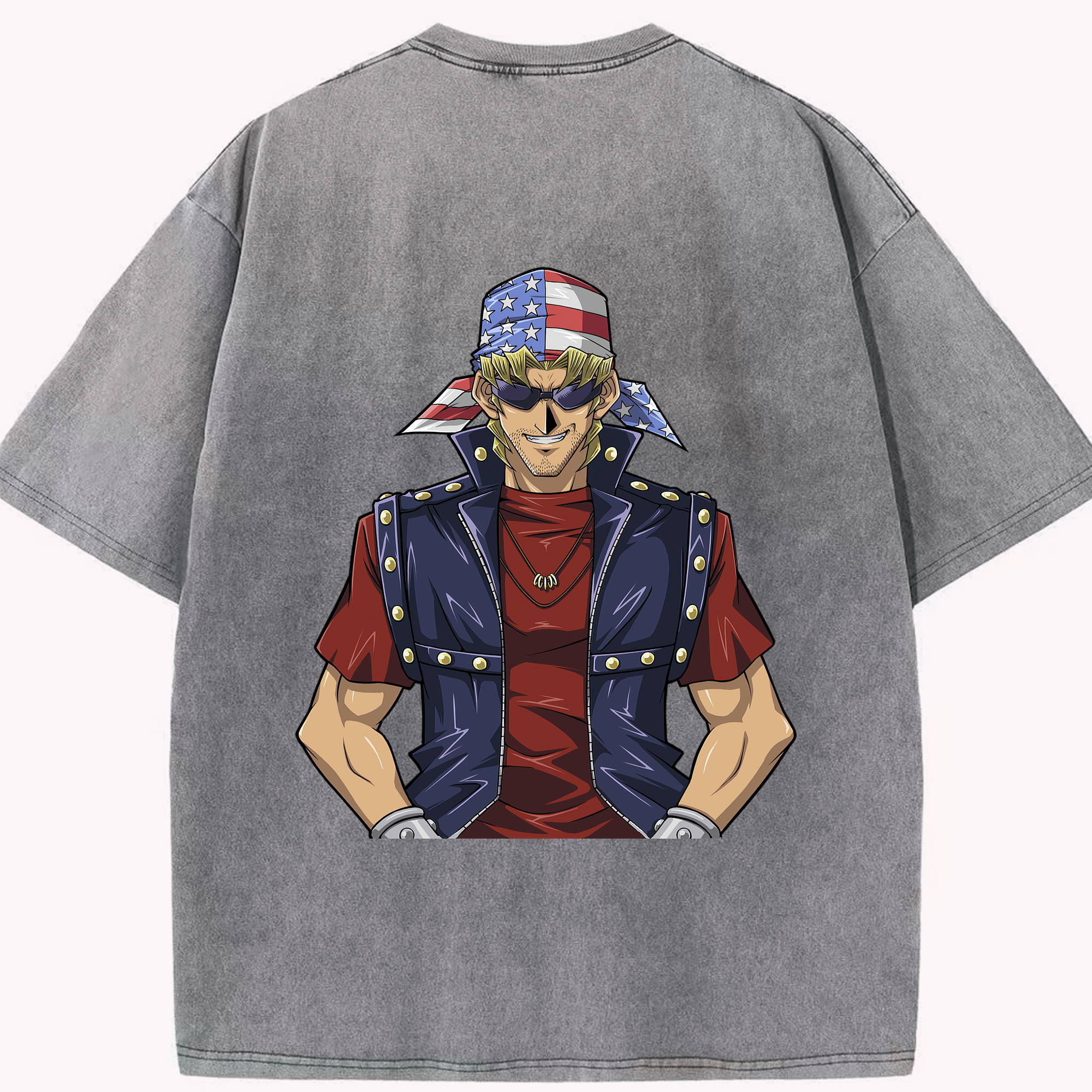 （画像用） 遊☆戯☆王 Yu-Gi-Oh! 綿100% ヴィンテージ風 半袖Tシャツ（背面プリント）