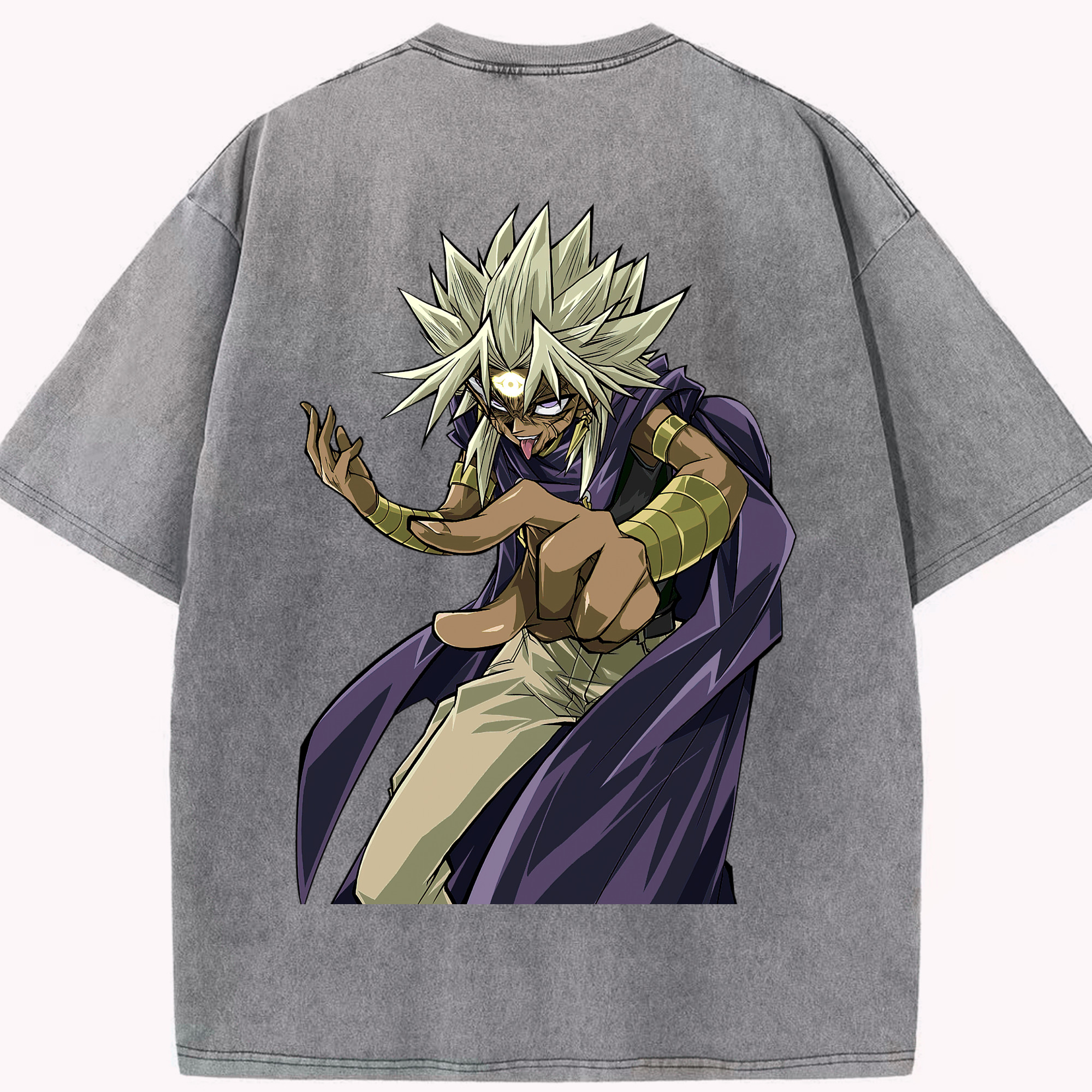 （画像用） 遊☆戯☆王 Yu-Gi-Oh! 綿100% ヴィンテージ風 半袖Tシャツ（背面プリント）
