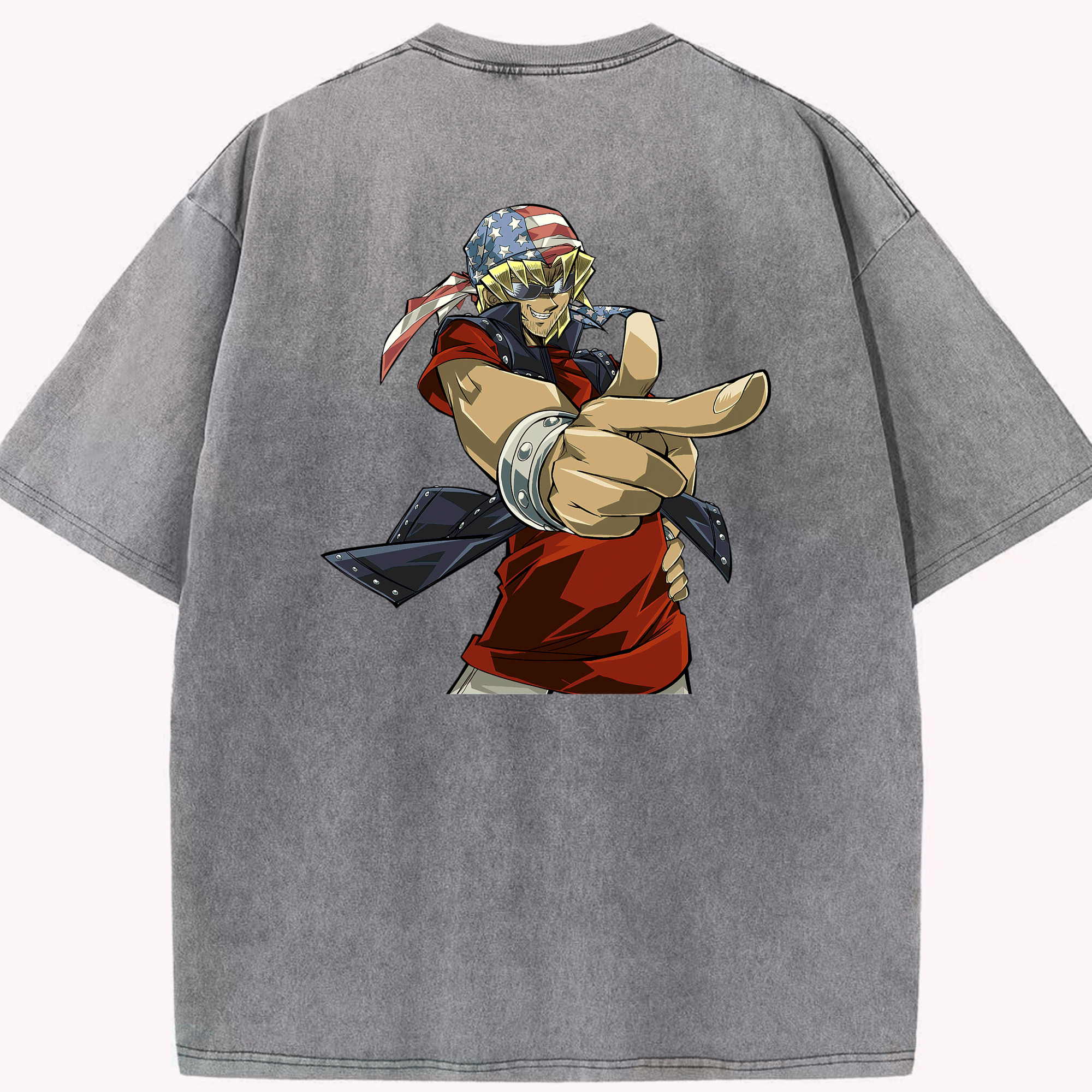 （画像用） 遊☆戯☆王 Yu-Gi-Oh! 綿100% ヴィンテージ風 半袖Tシャツ（背面プリント）