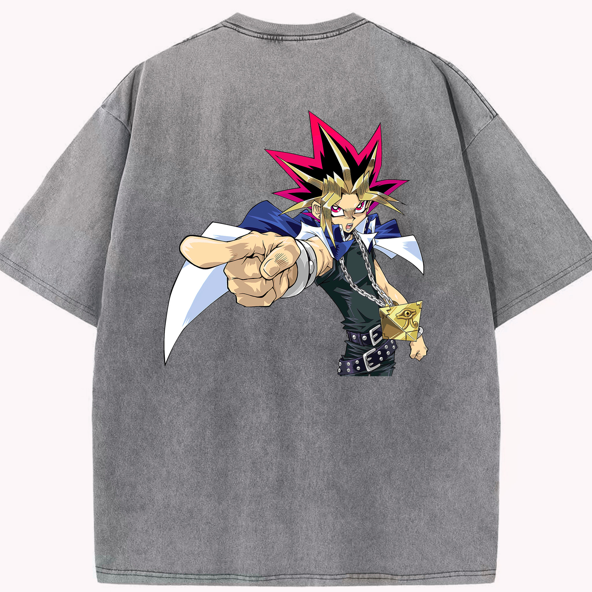 （画像用） 遊☆戯☆王 Yu-Gi-Oh! 綿100% ヴィンテージ風 半袖Tシャツ（背面プリント）