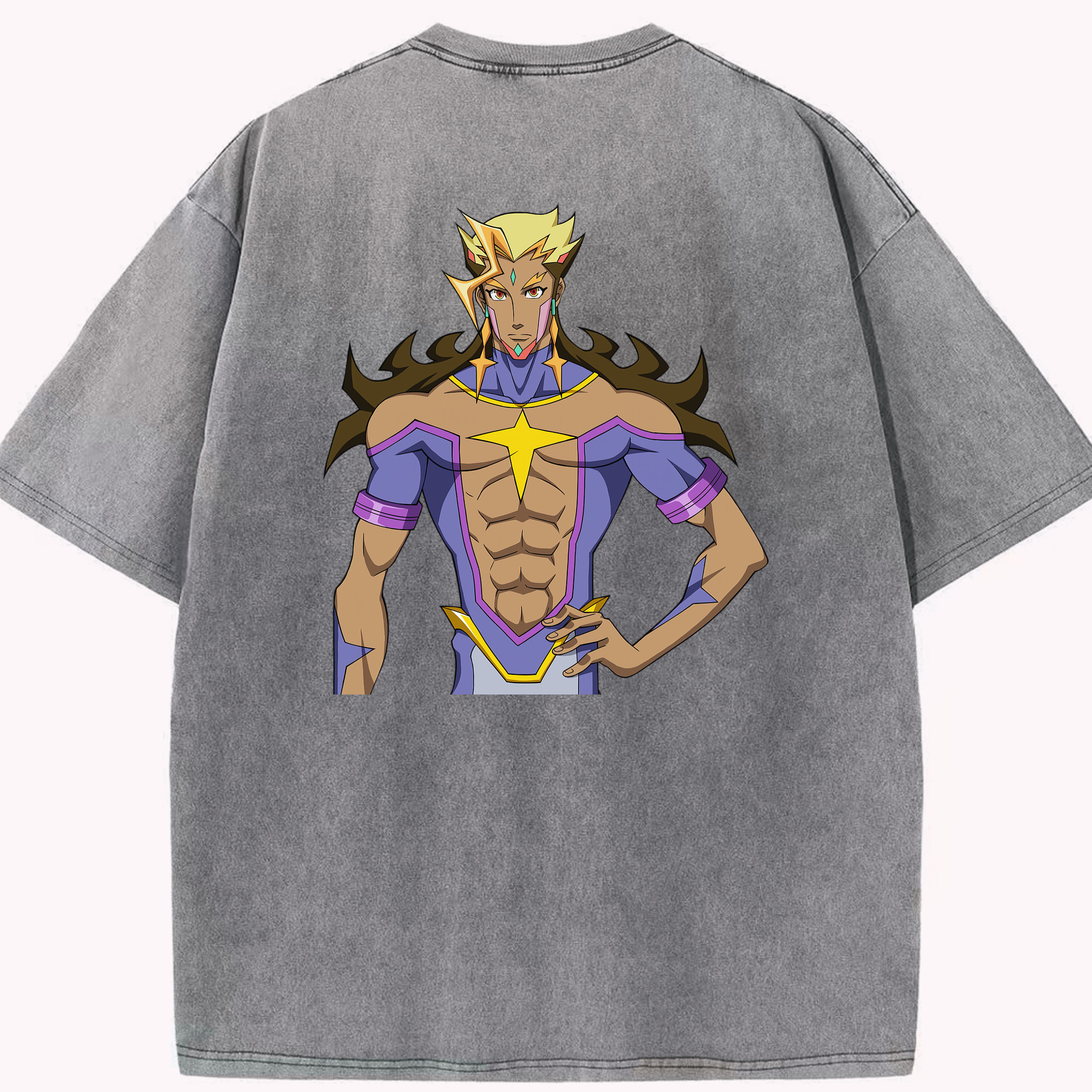 （画像用） 遊☆戯☆王 Yu-Gi-Oh! 綿100% ヴィンテージ風 半袖Tシャツ（背面プリント）
