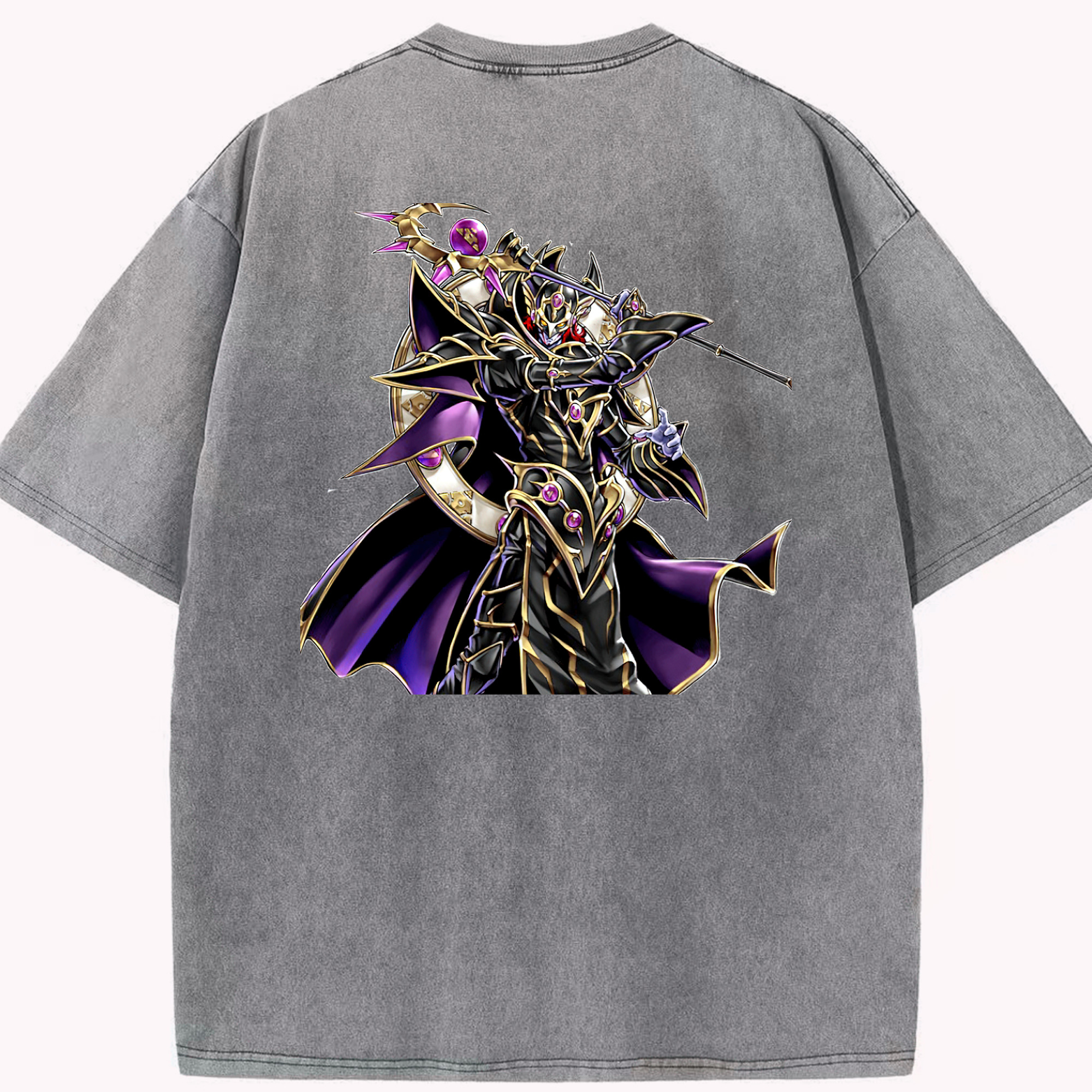（画像用） 遊☆戯☆王 Yu-Gi-Oh! 綿100% ヴィンテージ風 半袖Tシャツ（背面プリント）