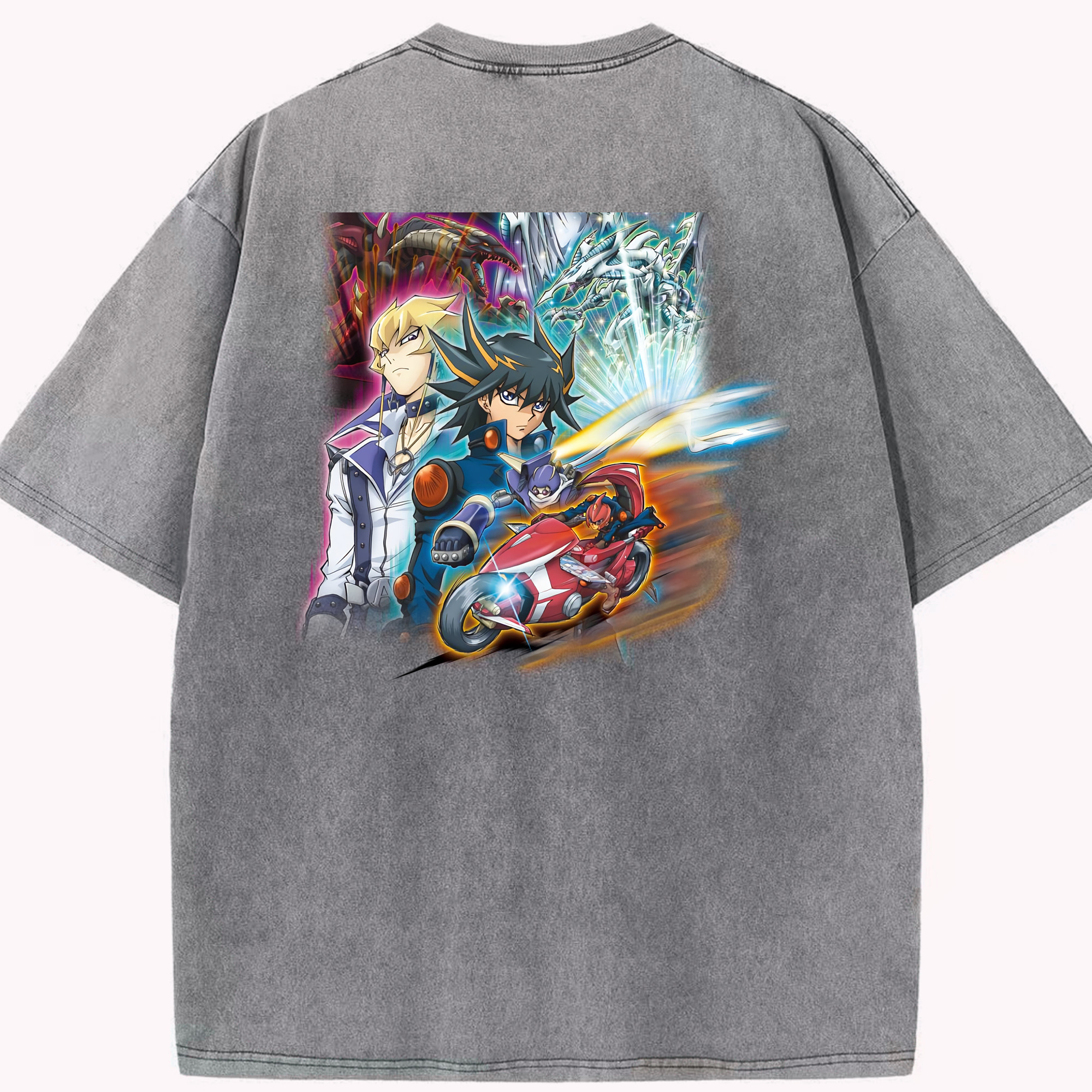 （画像用） 遊☆戯☆王 Yu-Gi-Oh! 綿100% ヴィンテージ風 半袖Tシャツ（背面プリント）