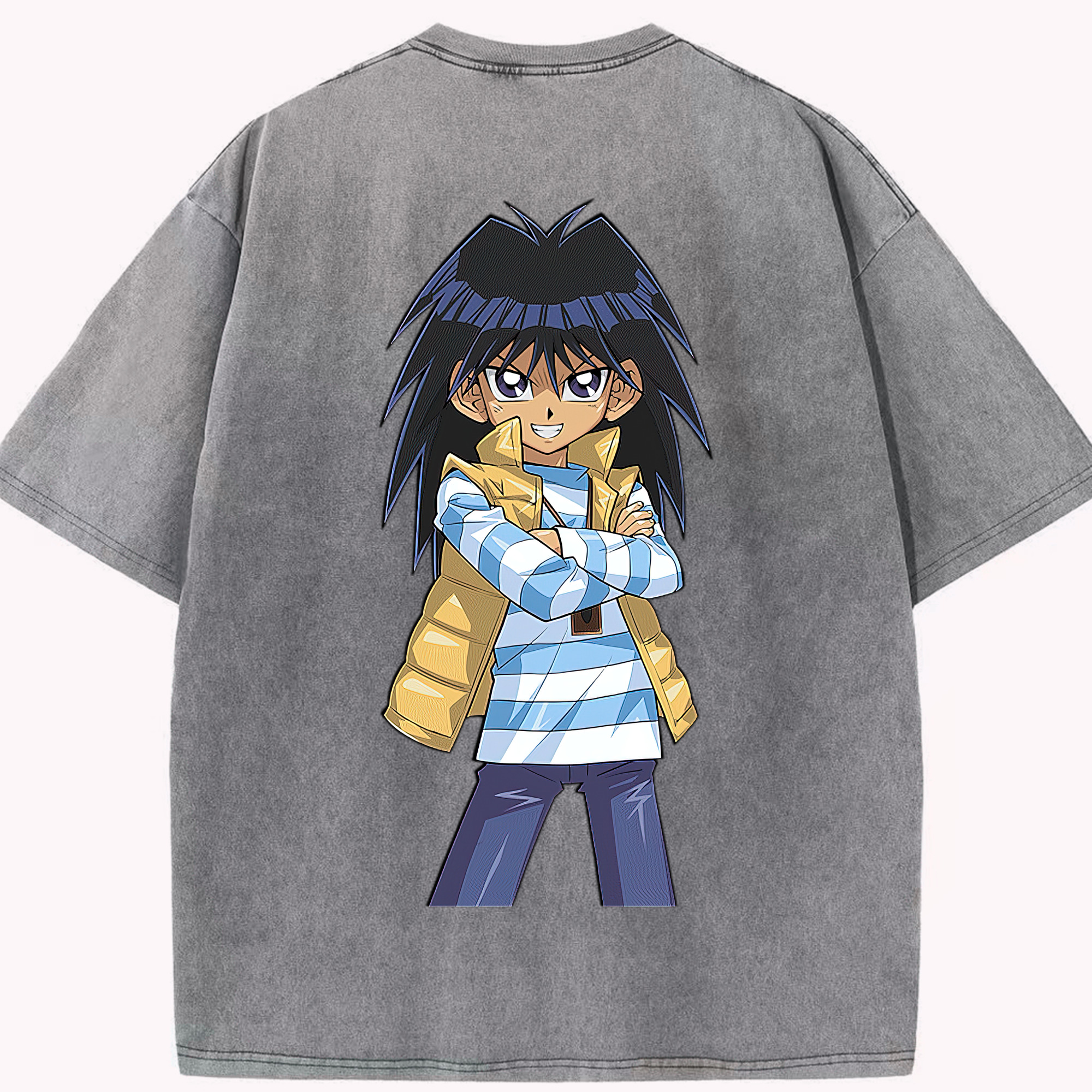 （画像用） 遊☆戯☆王 Yu-Gi-Oh! 綿100% ヴィンテージ風 半袖Tシャツ（背面プリント）