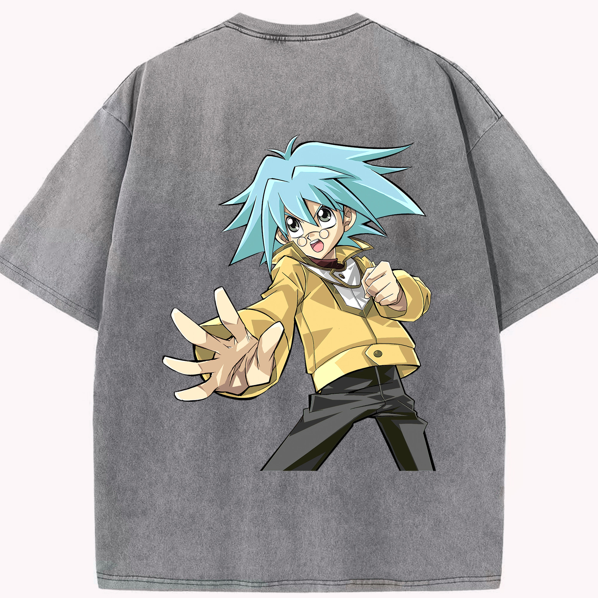 （画像用） 遊☆戯☆王 Yu-Gi-Oh! 綿100% ヴィンテージ風 半袖Tシャツ（背面プリント）