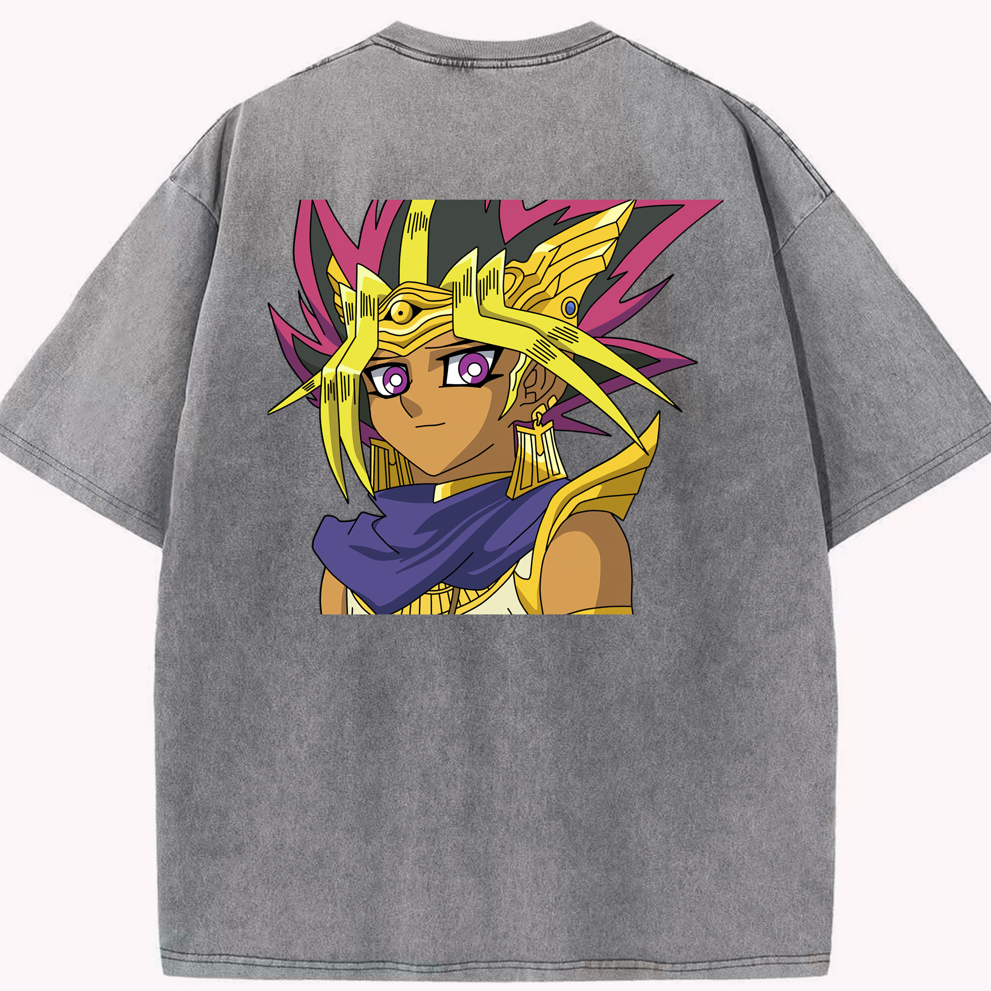 （画像用） 遊☆戯☆王 Yu-Gi-Oh! 綿100% ヴィンテージ風 半袖Tシャツ（背面プリント）