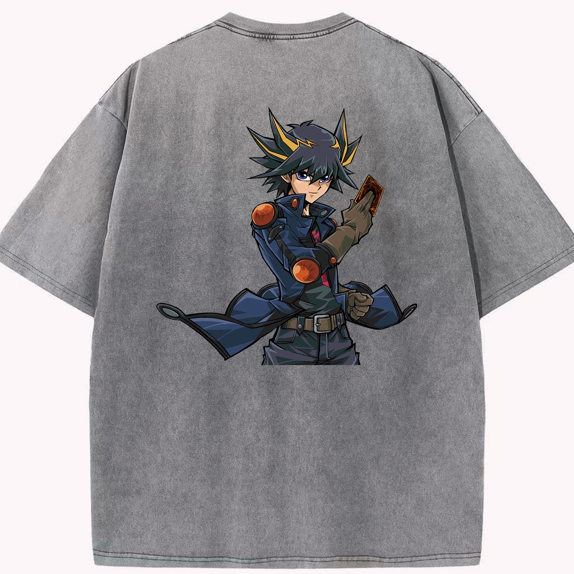 （画像用） 遊☆戯☆王 Yu-Gi-Oh! 綿100% ヴィンテージ風 半袖Tシャツ（背面プリント）