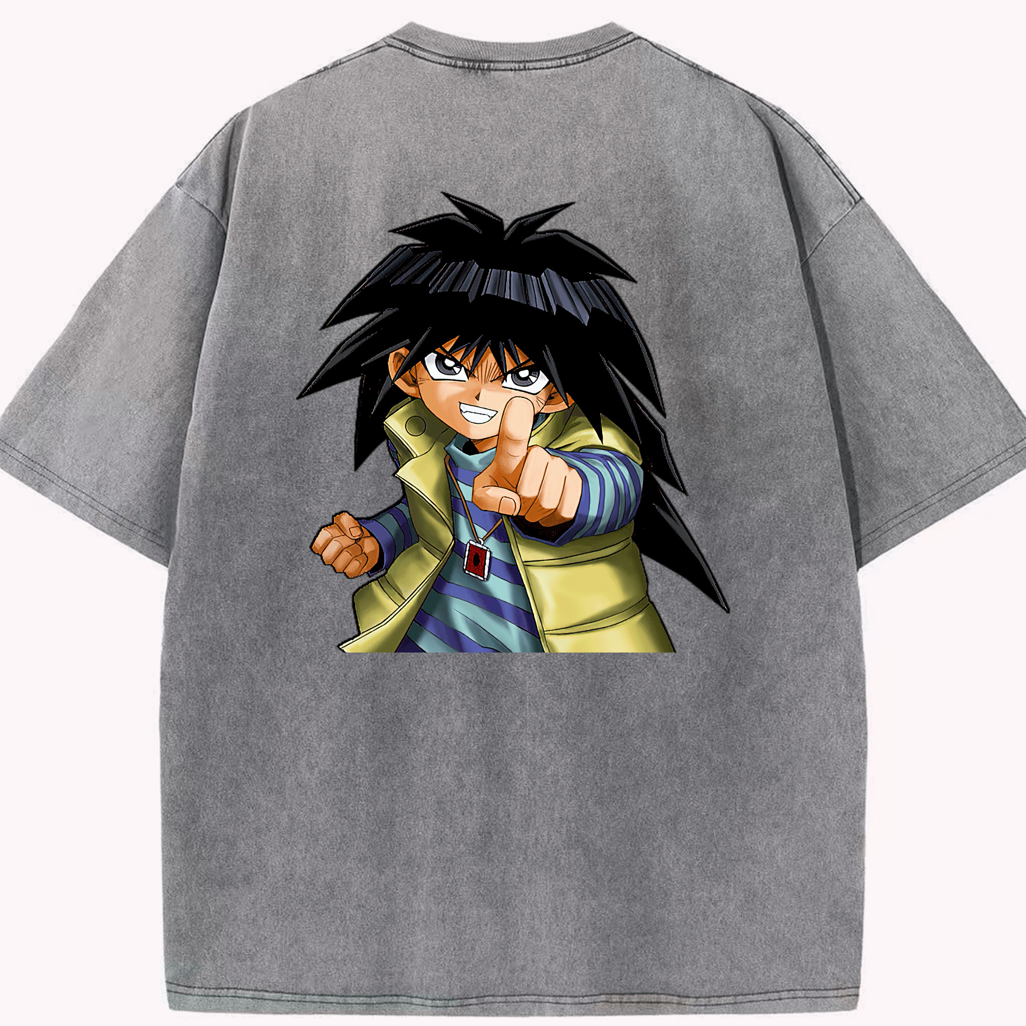（画像用） 遊☆戯☆王 Yu-Gi-Oh! 綿100% ヴィンテージ風 半袖Tシャツ（背面プリント）