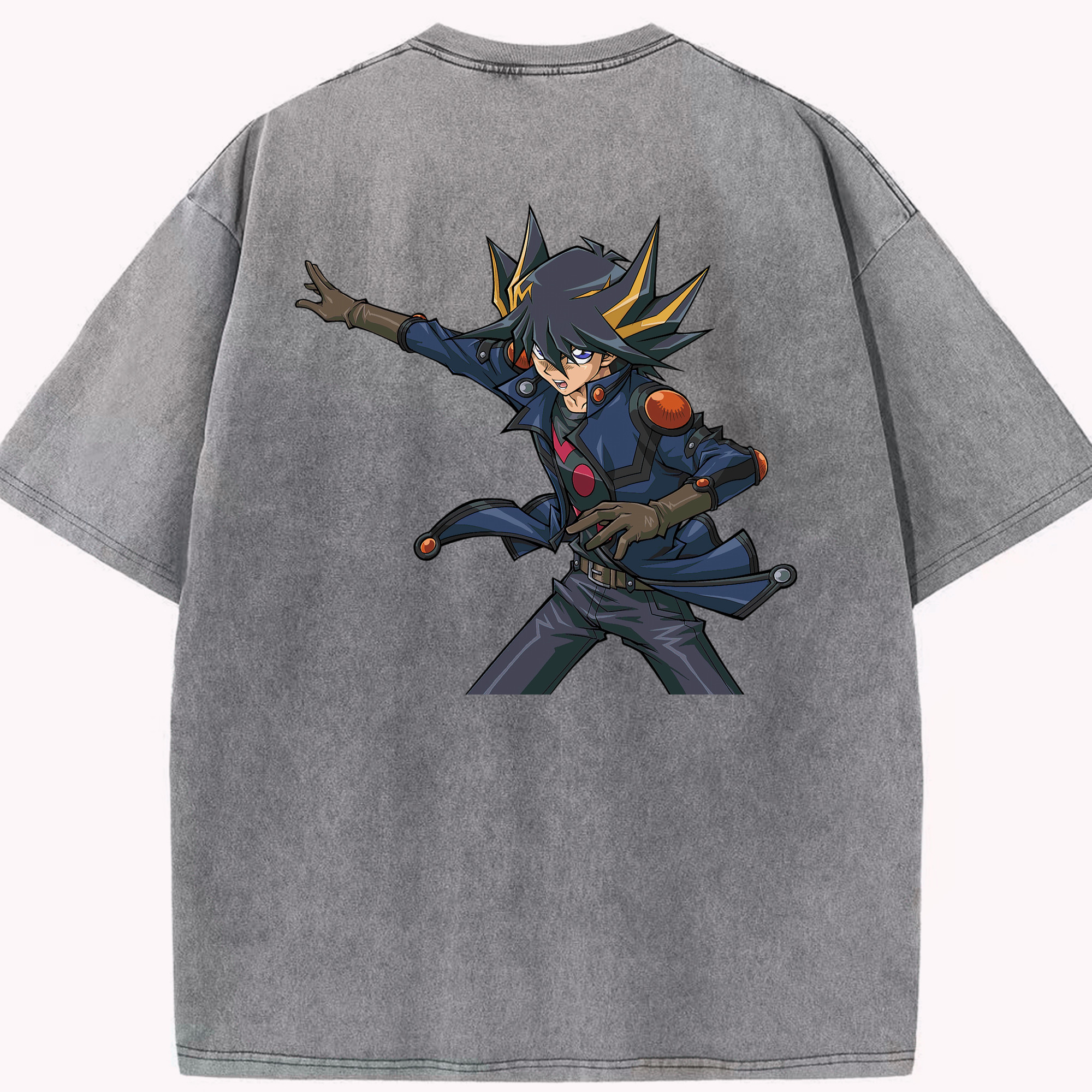 （画像用） 遊☆戯☆王 Yu-Gi-Oh! 綿100% ヴィンテージ風 半袖Tシャツ（背面プリント）